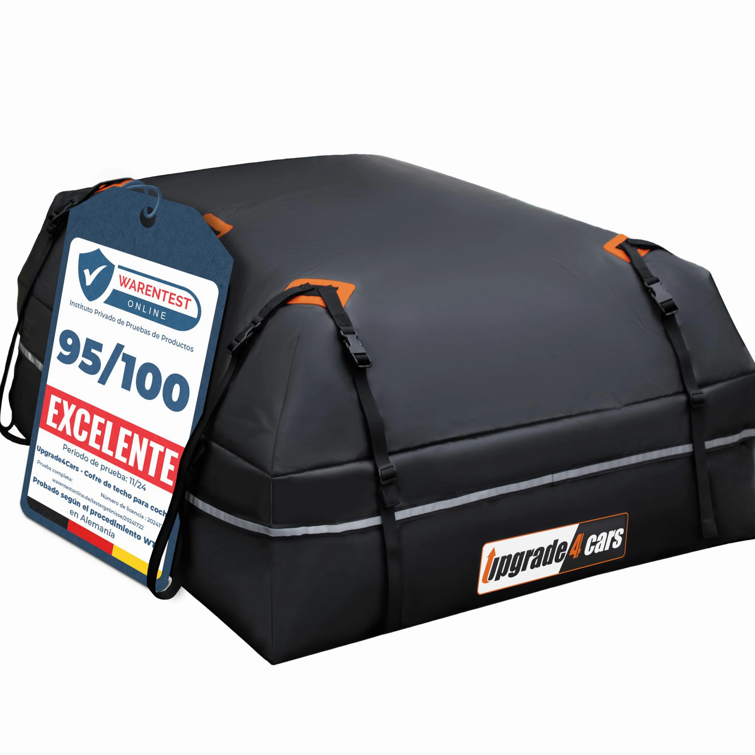 Upgrade4cars Bolsa de Techo para Coche 566L | Portaequipajes sin Barra Incluye Todos los Accesorios | Cofre Universal Plegable e Impermeable 130 x 110 x 40 cm