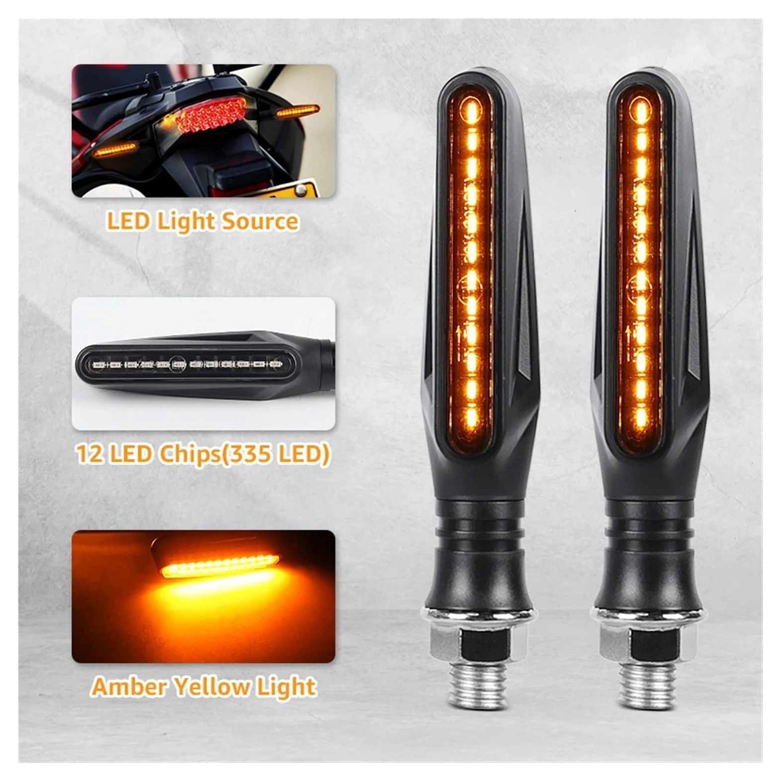 Indicadores de motocicleta Para HONDA Para Hornet 600 CB600F CB599 CB600 CBF600 Intermitente de motocicleta Luces de señalización LED para motocicleta 12led Intermitente Moto Flujo de agua