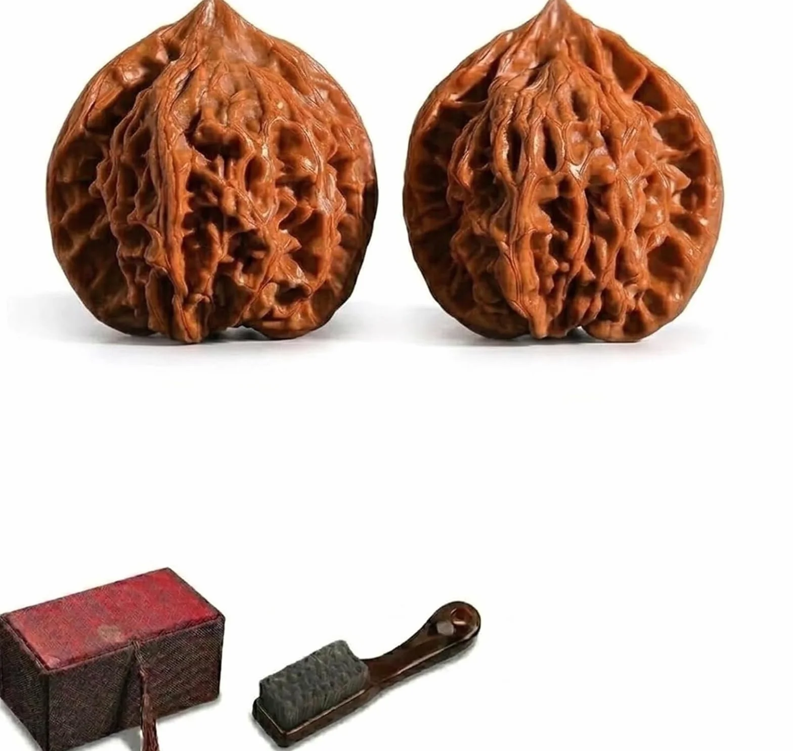 Juego de nueces de jade Wenwan naturales chinas, par auténtico 41-42 mm