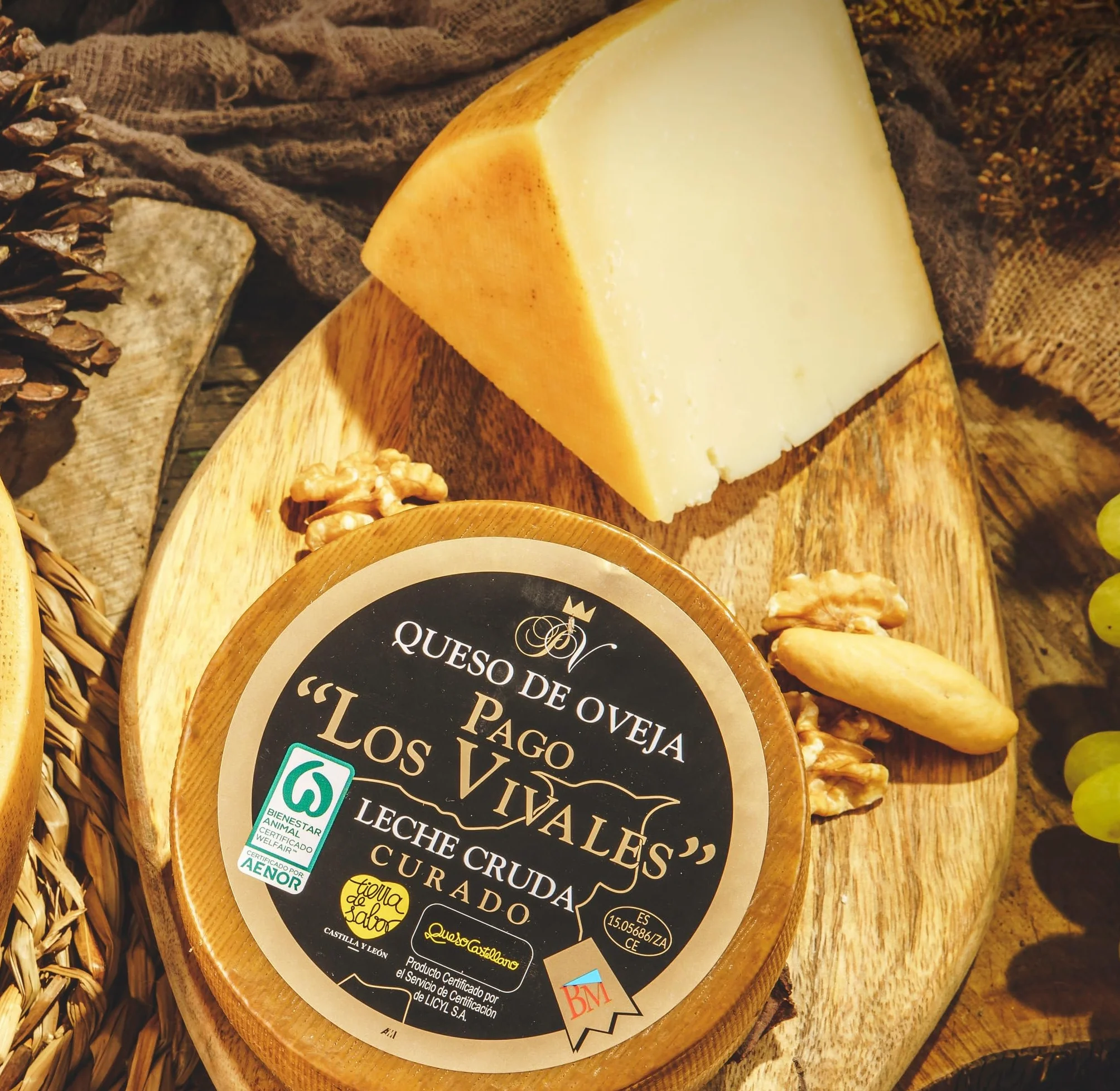 Queso de Oveja Curado Los Vivales – Leche Cruda, 6-8 meses, Pieza 2,7 kg, Medalla Oro World Cheese Awards