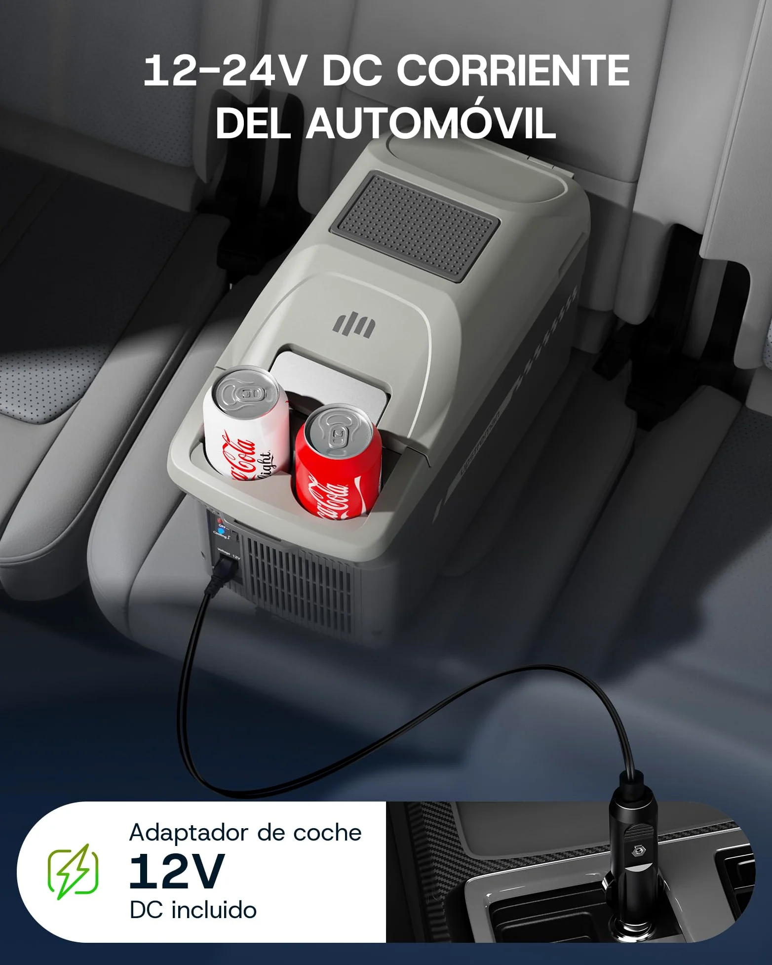 Upstreman 9L Nevera Portátil Eléctrica, Mini Nevera Enfría y Calienta, Construcción Ligera de 3kg con Correa y Funcionamiento 12V, Para Viajes, Camping y Oficina Gris-AR09