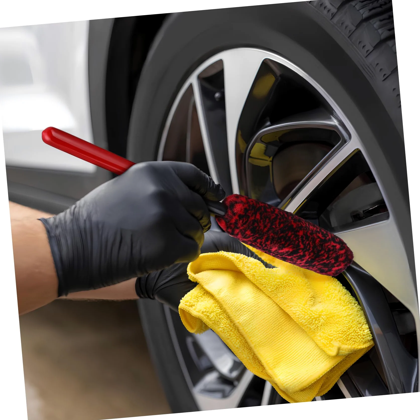 ULTECHNOVO 9piezas Cepillos De Limpieza para Llantas Cabeza Flexible Herramientas De Detalle para Automóviles y Motos Cepillos para Ruedas Car Wash Brushes