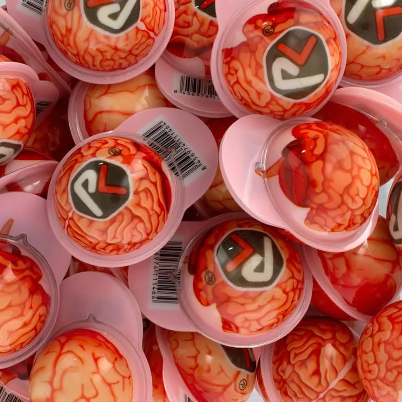 Gomas Rellenas Brain Gummy 50 Uds – Caramelos de Goma con Forma de Cerebro y Relleno Líquido Ácido
