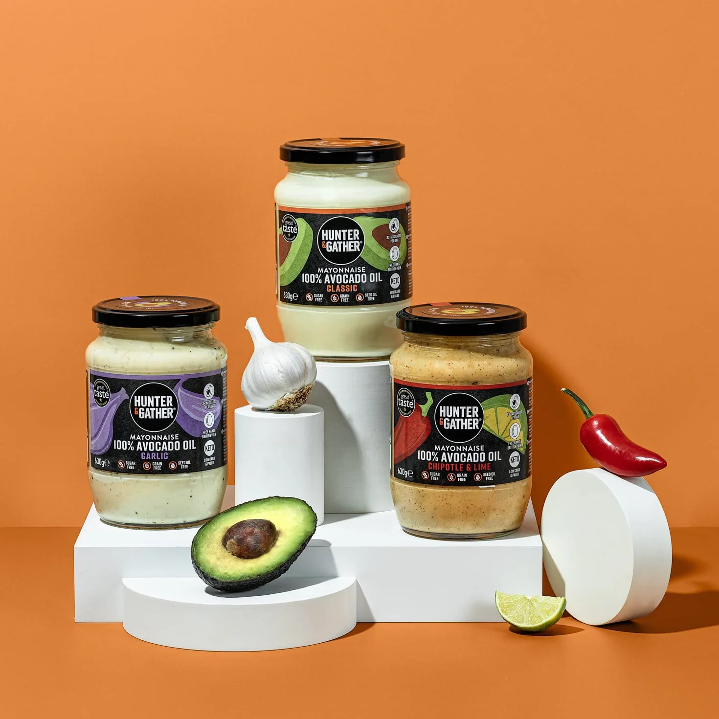 Hunter & Gather Mayonesa de Aceite de Aguacate Clásico 630g Paleo Keto Sin Azúcar Sin Gluten