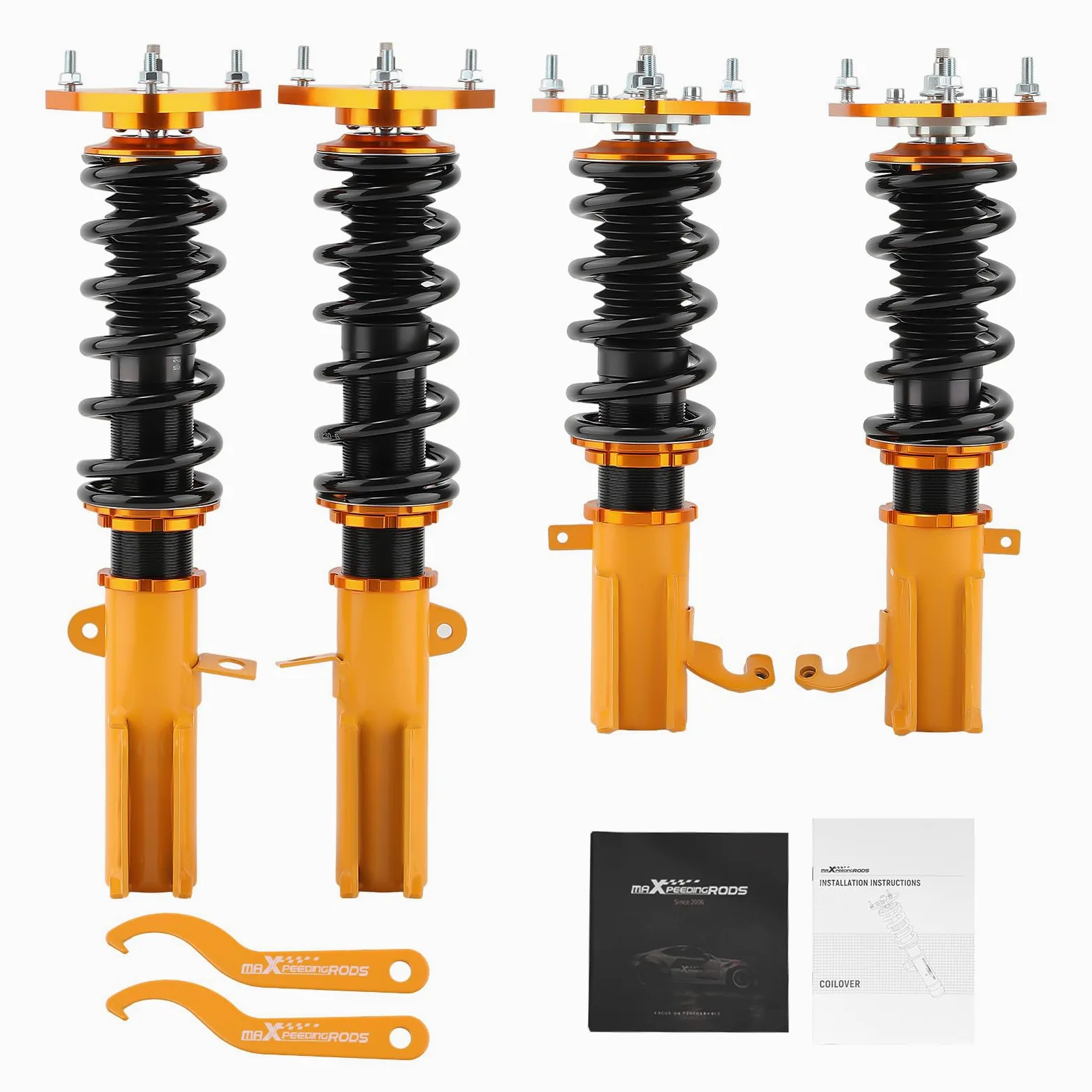 maXpeedingrods 24 amortiguadores ajustables suspensión roscada para Toyota Corolla E90 E100 E110 87-02 Altura ajustable