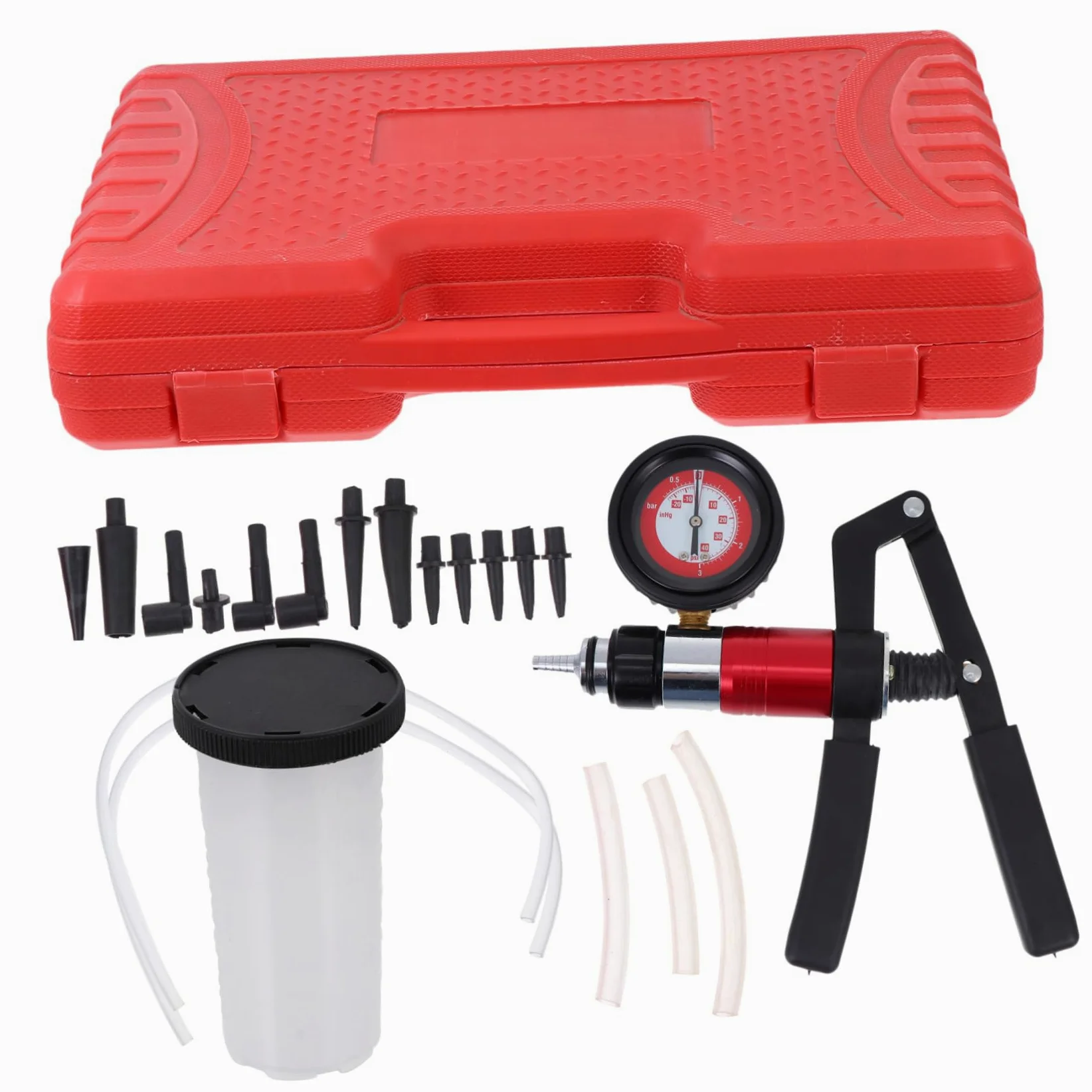 Gatuida Kit de Purga de Líquido de Frenos Bomba de Vacío Herramienta para Purgar Líquido de Frenos para Cambio de Aceite de Coche