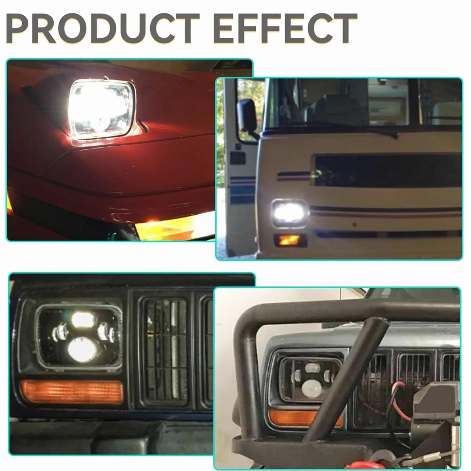 Bombilla Coche Faros LED 7X6 Bombilla para coche | Para Faros Delanteros Cuadrados LED 5X7 Automáticos