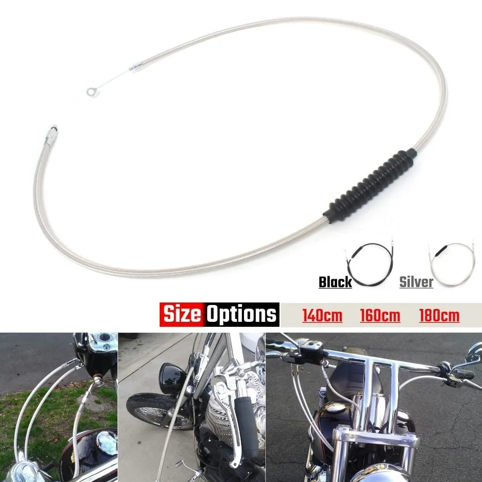 Cable de embrague trenzado para motocicleta, Control manual acero Wolfram para Softail, Para Road King, Para personalizado, 140-180CM