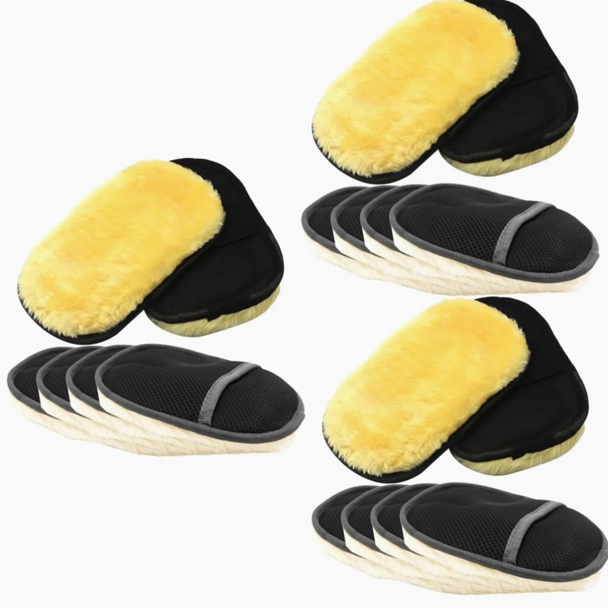 Alipis Guantes De Lavado De Coche De Lana para Detallado De Automóviles Y Absorbentes para Limpieza Interior Y Exterior del Vehículo 6 Piezas*3