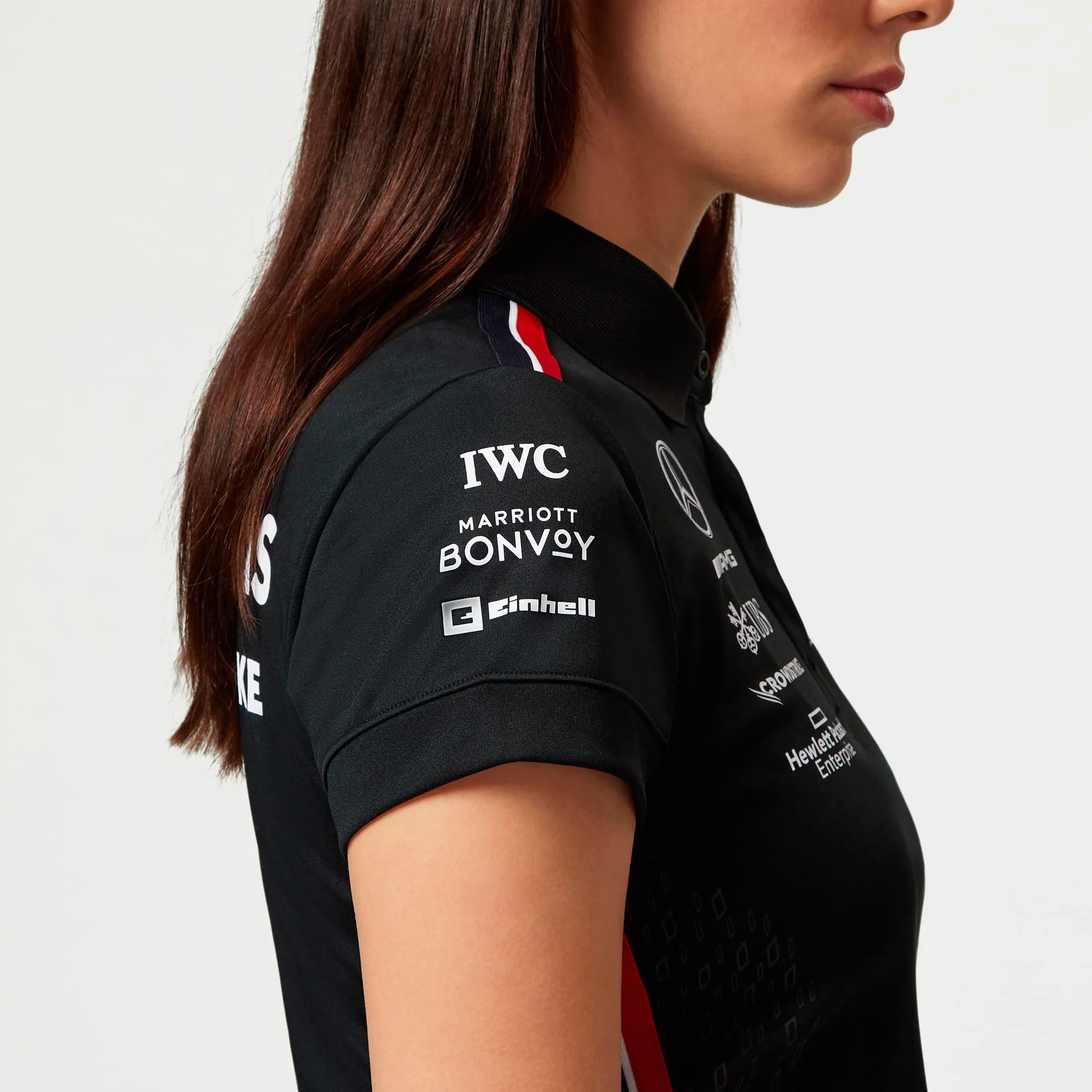 Mercedes AMG Petronas Formula One Team Polo del Equipo para Mujer 2023 Negro Talla M