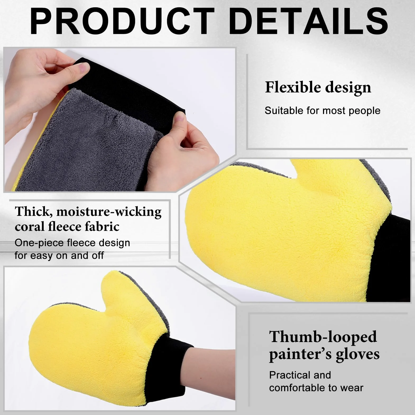 20 Pintura para Limpieza Guantes de Pintura de Microfibra Suave Guantes de Esponja de Microfibra Reutilizables de Polar Coral Guante de Lavado de Coche Aplicador de Tinte