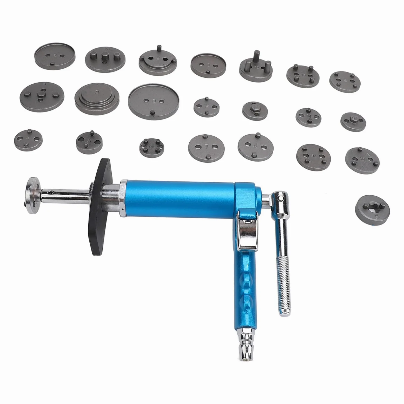 Dioche Rebobinado de Compresión, 24 Piezas, Herramienta de Pinza de Freno Neumática, Giratorio Profesional Universal, Juego de Herramientas de Retroceso de Pinza de Freno Motorizada, Kit Completo con