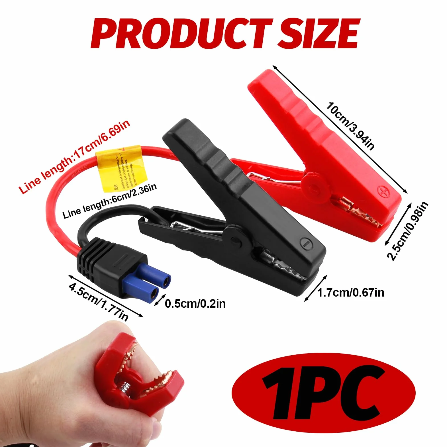 Cable de Arranque de Emergencia Automotriz Portátil, Pinza de Cocodrilo de Repuesto para Arrancador de Batería de Coche 12V, Cables de Abrazadera de Refuerzo Inteligente de Alta Durabilidad