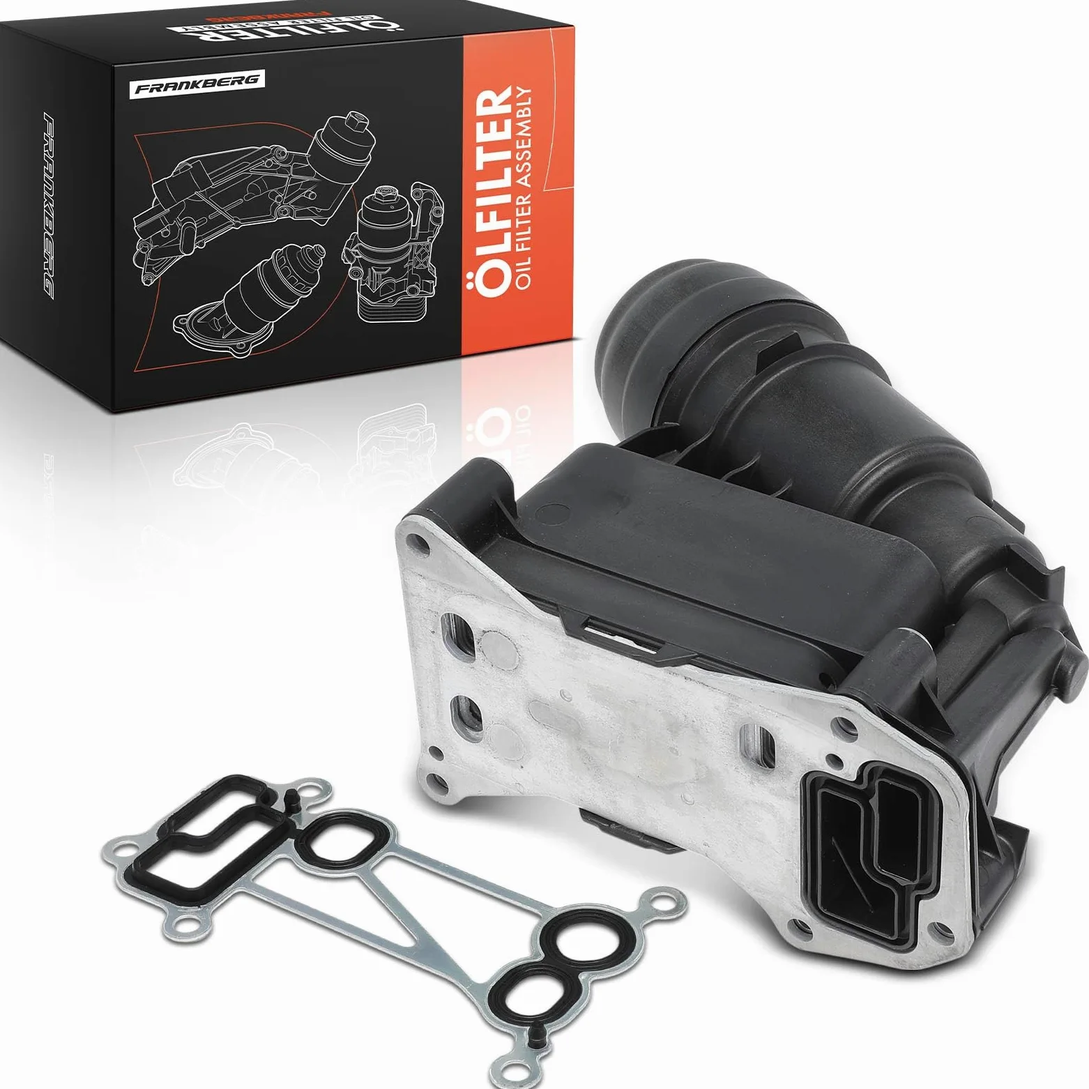 Frankberg Enfriador de aceite aceite de motor carcasa del filtro de | Compatible con: Serie 5 F10, Serie 3 Touring E91, X1 E84, 4 Cabriolet F33 F83, 4 Gran Coupé F36, 3 Gran Turismo F34