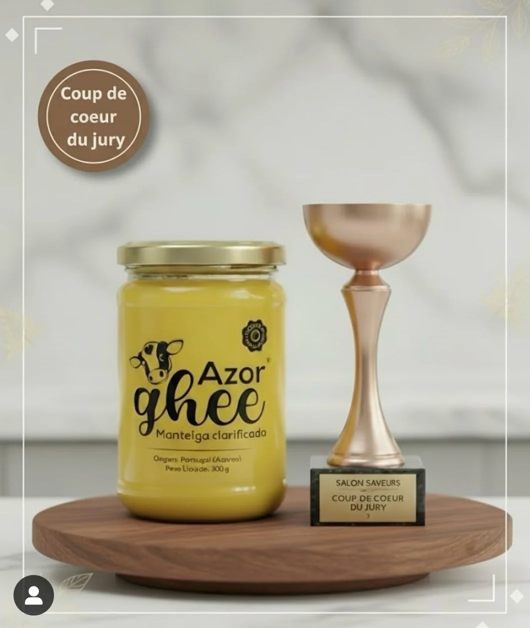 AzorGhee Ghee Premium Artesanal de las Azores Mantequilla Clarificada 100% Natural Sin Lactosa Sin Caseína