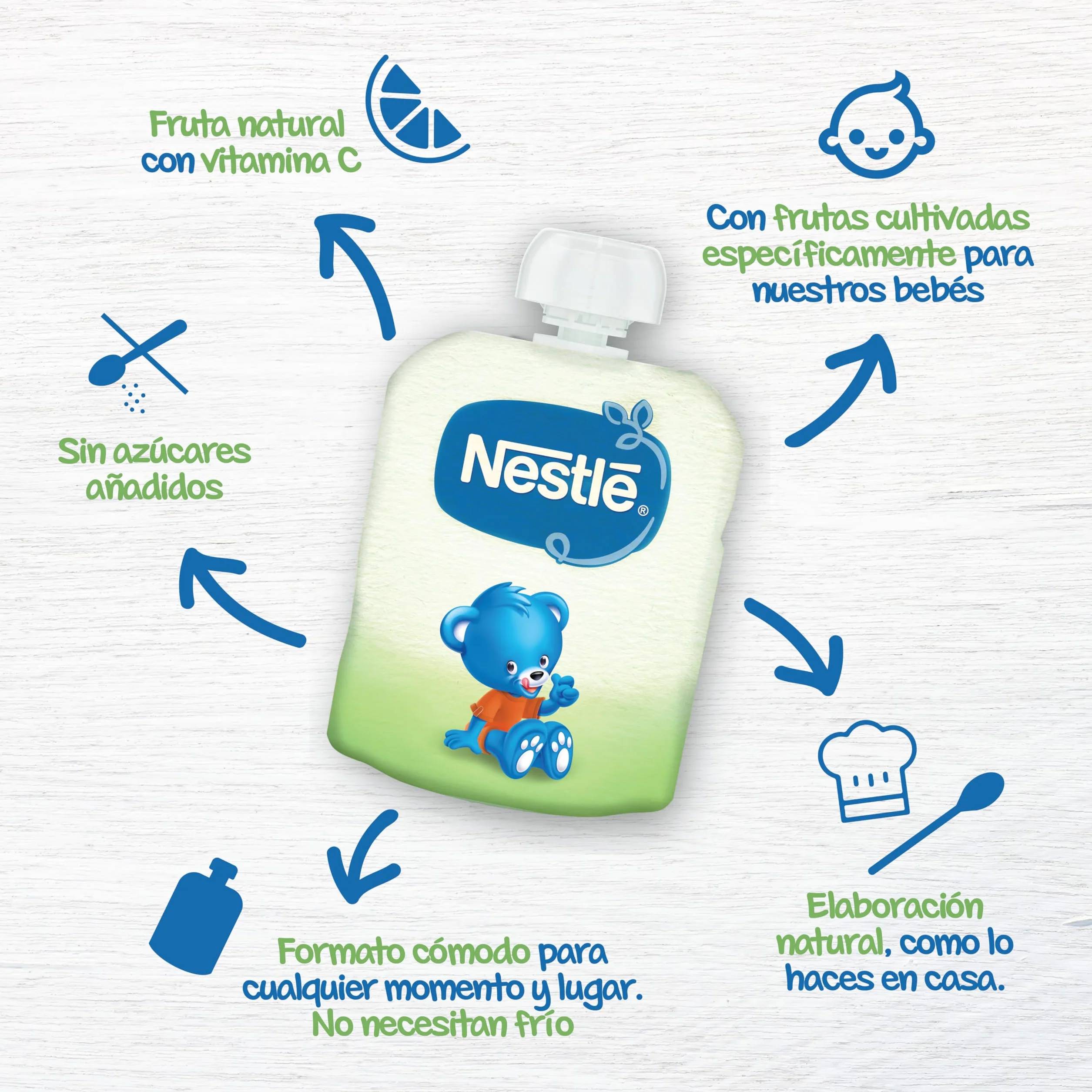 NESTLÉ Puré Manzana Melocotón y Avena para bebés 6 meses 16x90g