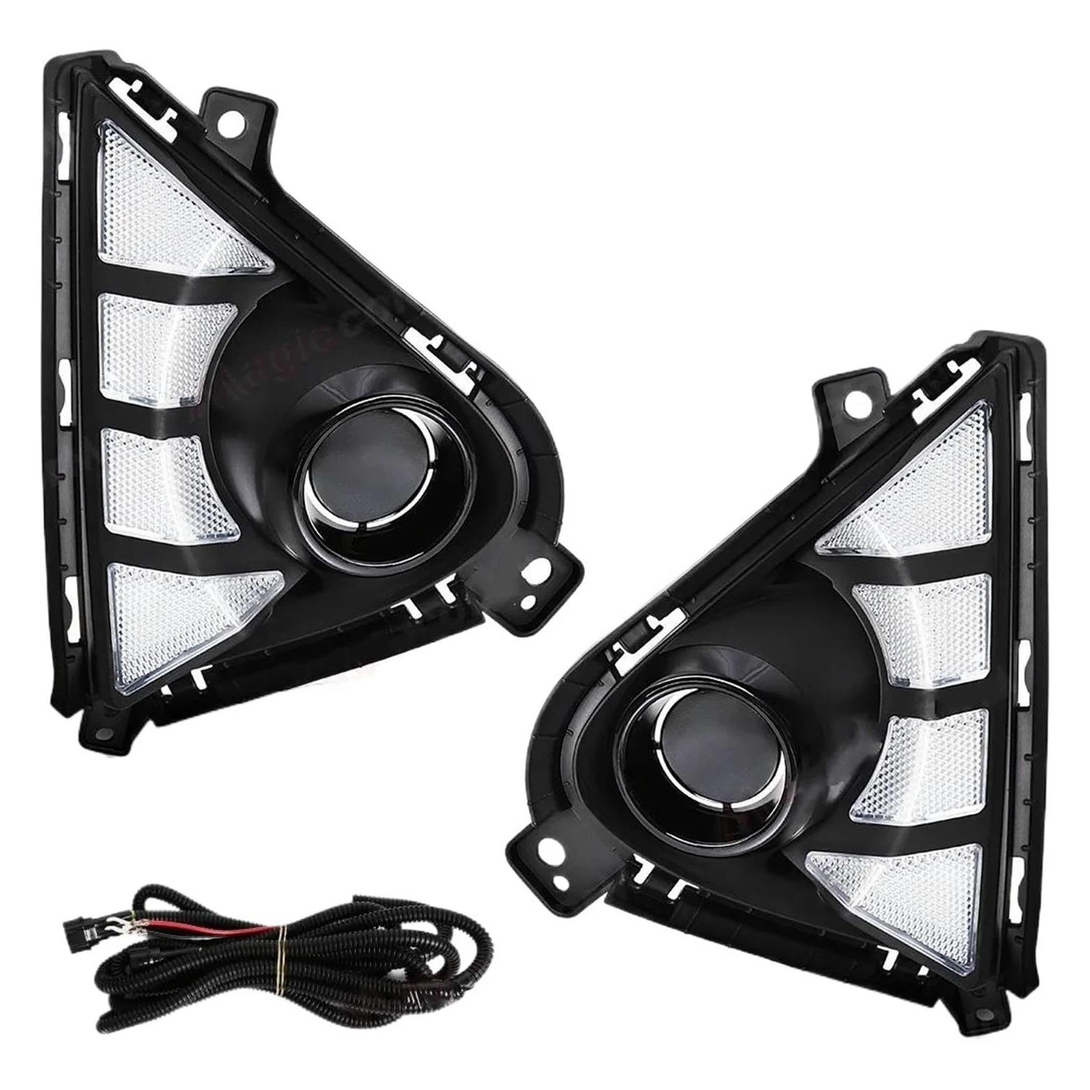 Genérico Faro Antiniebla Luces Diurnas LED DRL Para Hyundai Para Accent 2021 2022 2023 Parachoques Delantero Faros Antiniebla Intermitentes Blanco Amarillo Luz Antiniebla Delantera