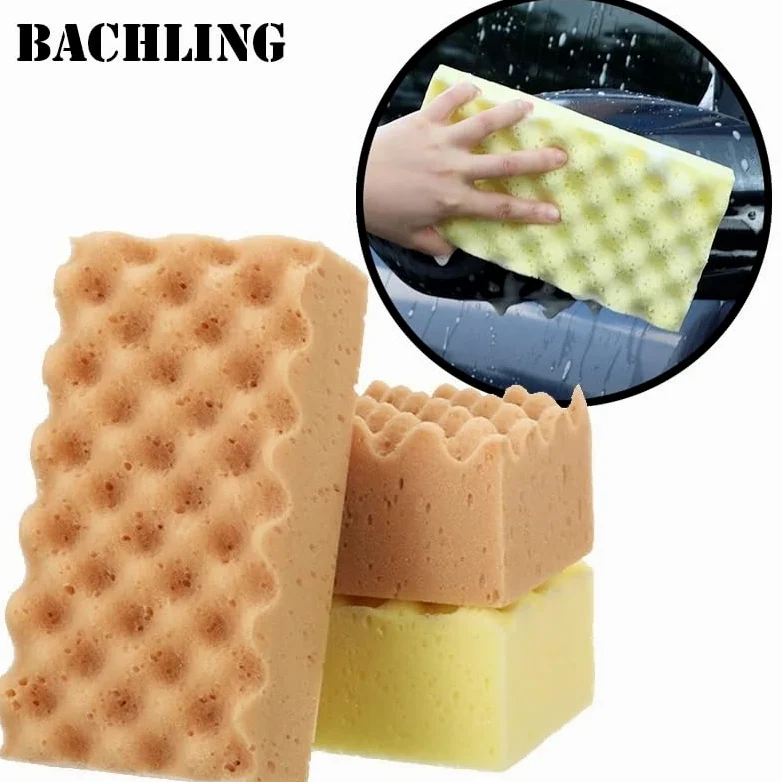 Esponja Suave for Limpieza de Autos, eficaz tecnología de Microfibra, fregador Seguro for Pintar y detallar Superficies de vehículos.(Yellow Large)