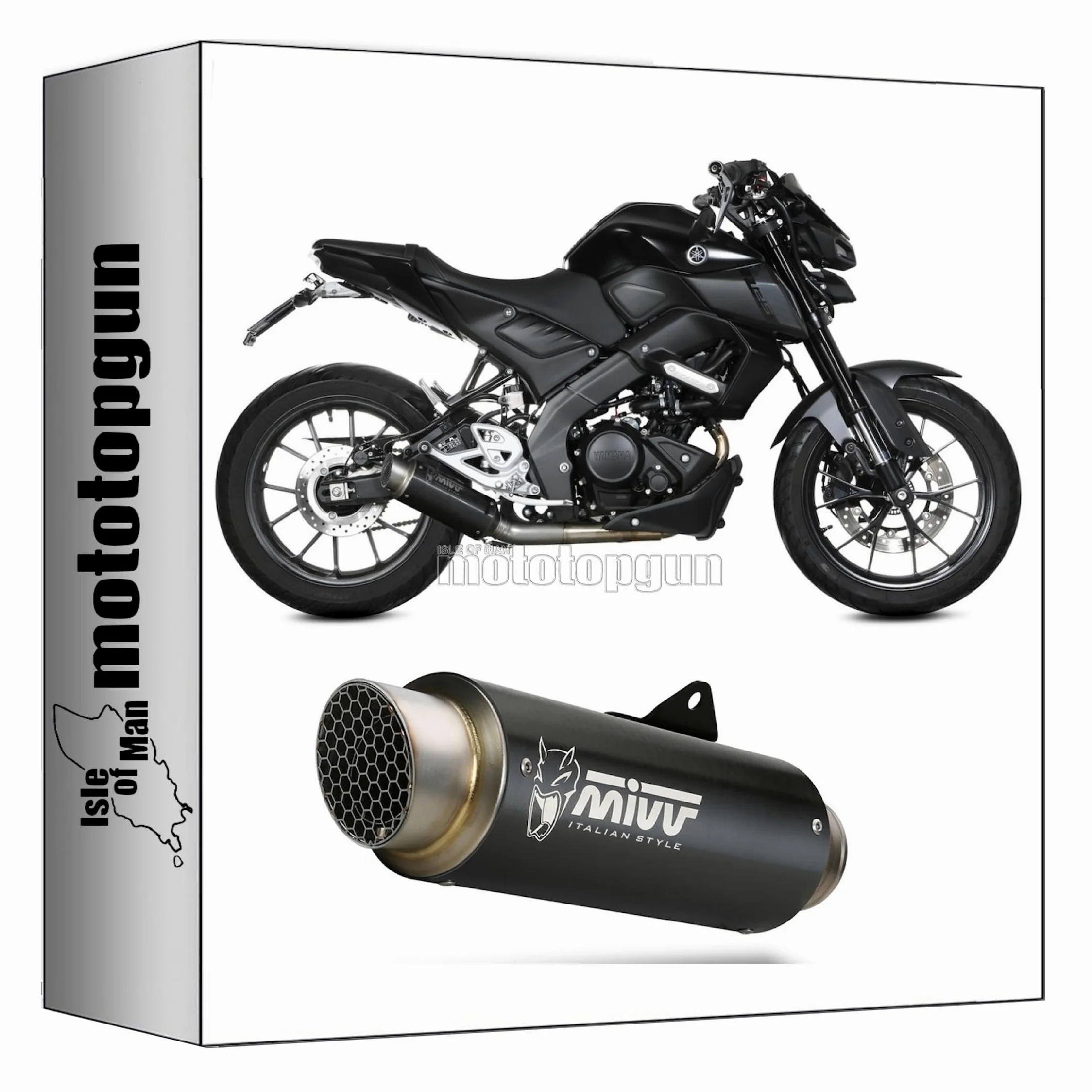 mivv tubo de escape completo homologado nocat gp-pro acero negro compatible con yamaha mt125 mt-125 2020 2021 2022 mototopgun