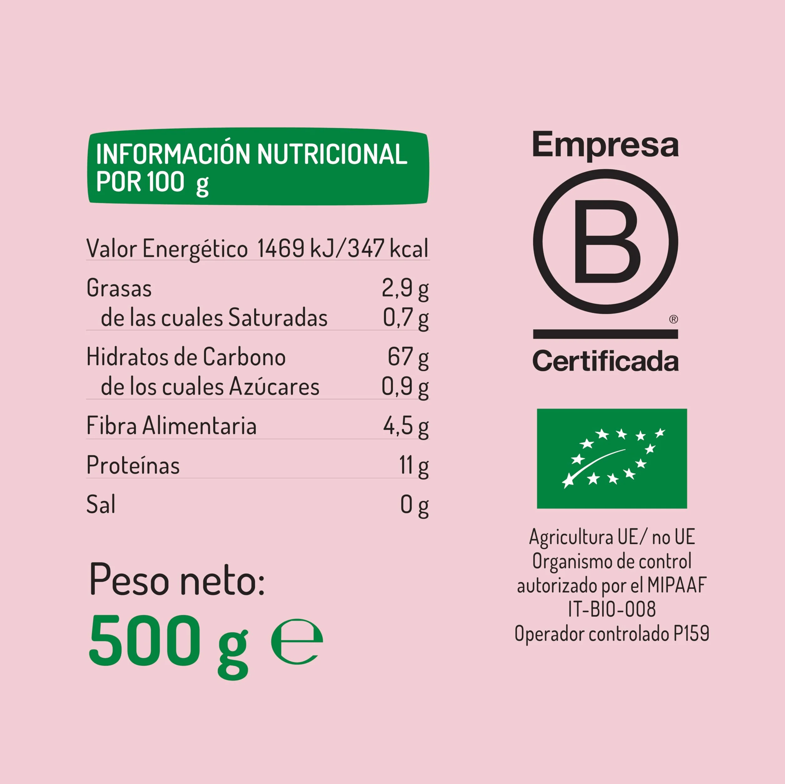 Espaguetis de Arroz Integral BIO El Granero Integral 500 g Sin Gluten Vegano