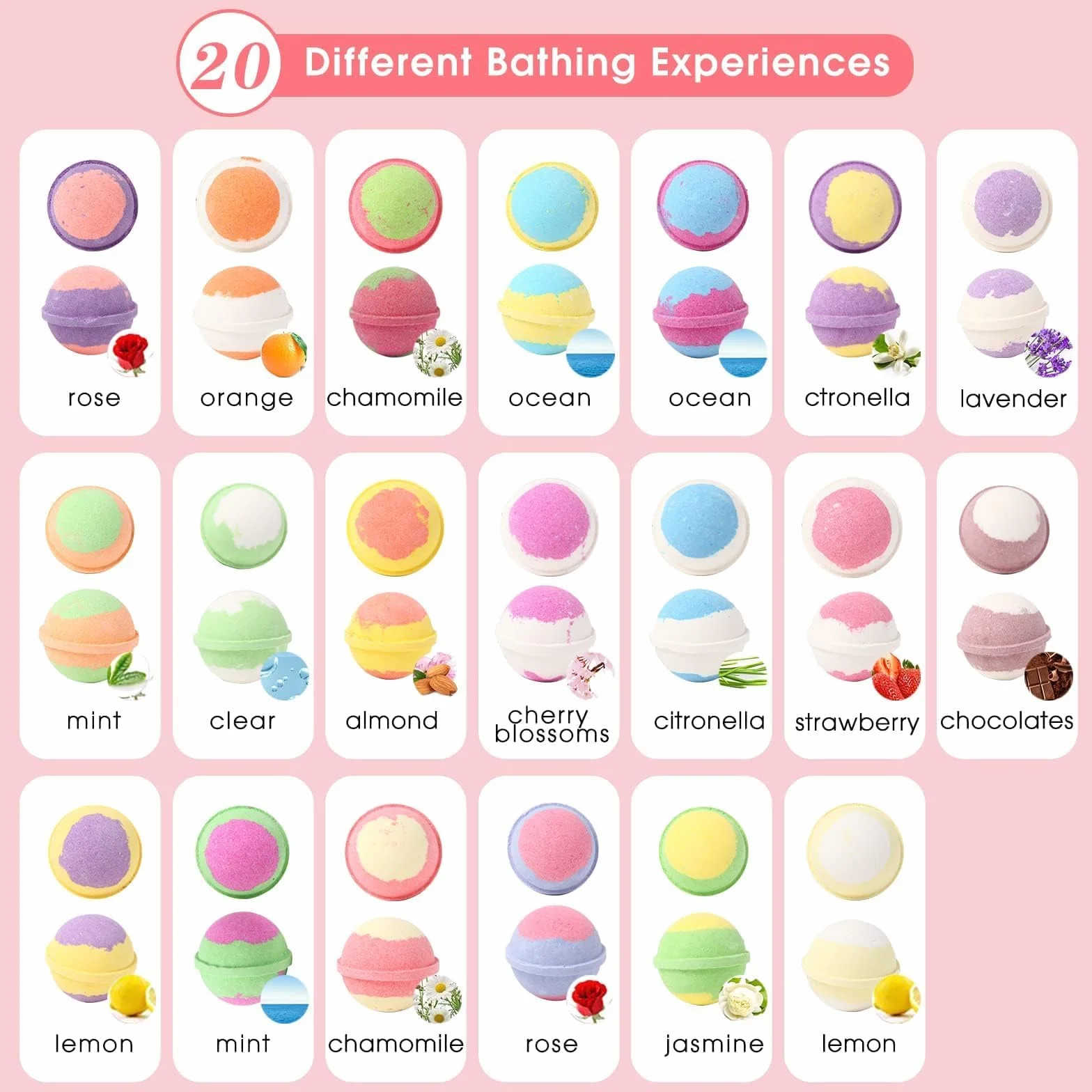 Bombas de baño de burbujas orgánicas y naturales, juego de regalo artesanal