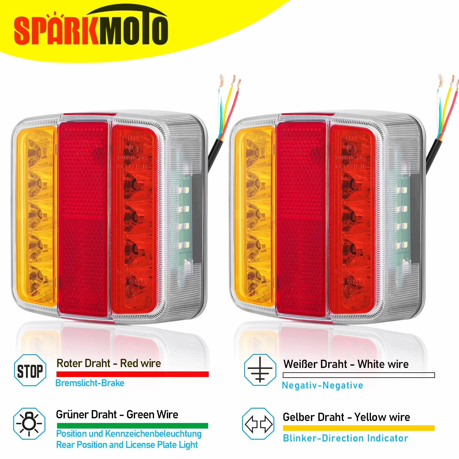 Luces traseras led remolque 12V IP67 homologados ECE EMC tractor agrícola