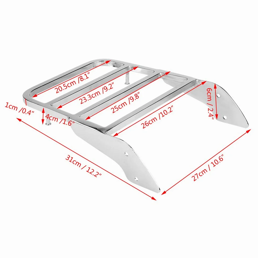 Portaequipajes Trasero para Motocicleta, Portaequipajes Trasero para Motocicleta para Honda Shadow VT750 C2 1997-2003 Portaequipajes Trasero Plateado Soporte para Portaequipajes