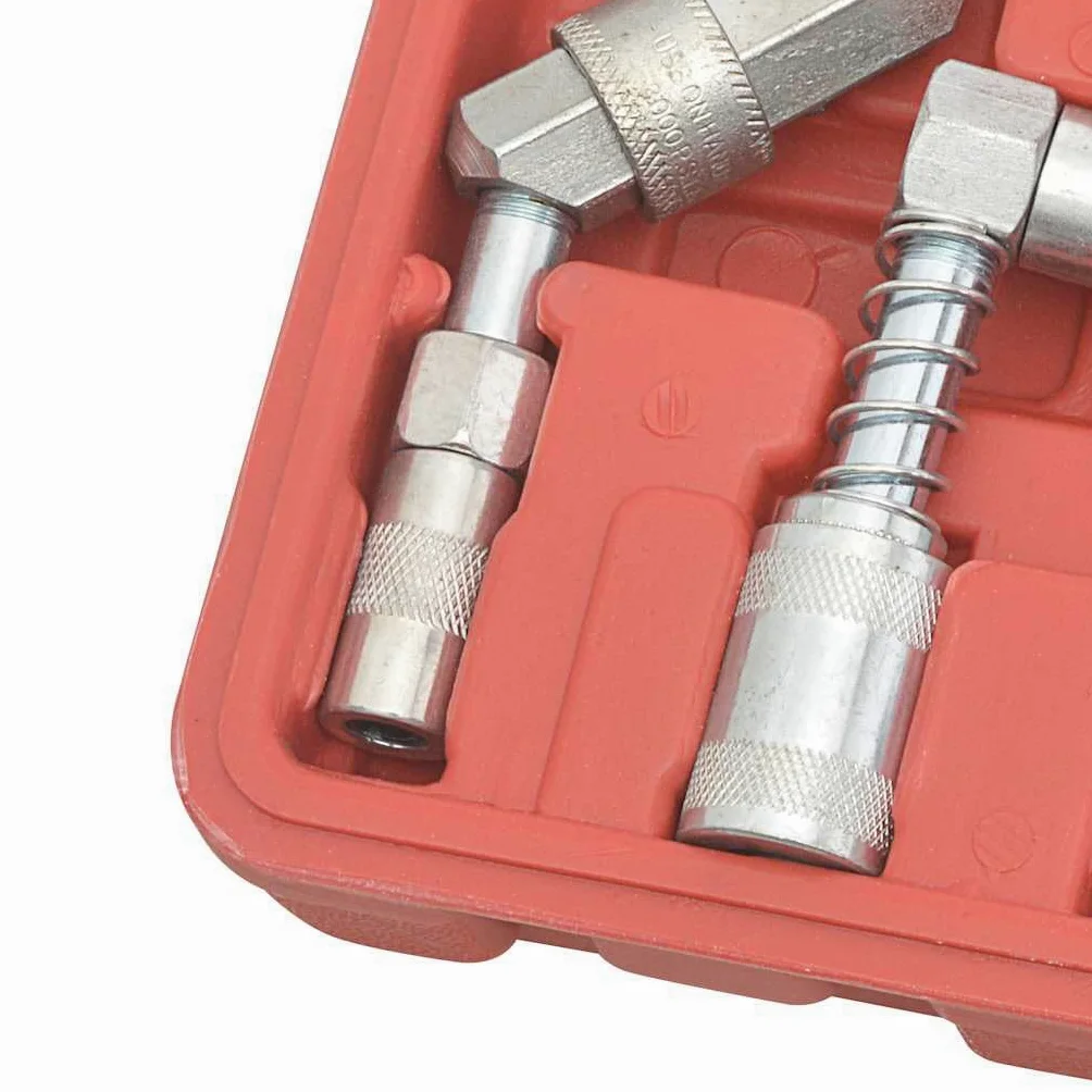 Mangloder - Juego de accesorios para engrasar (11 piezas, adaptador, extensiones y boquilla de aguja, para trabajos de lubricación en taller, garaje, coche, reparación, mantenimiento, montaje