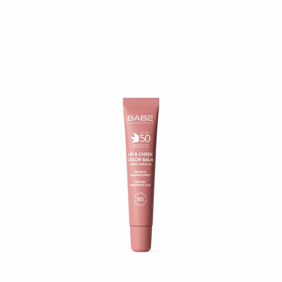 Laboratorios Babé LIP & CHEEK SPF 50 ROSA Bálsamo Fotoprotector Tono Rosa Protección Solar SPF 50 Hidratación Volumen Natural Labios Mejillas