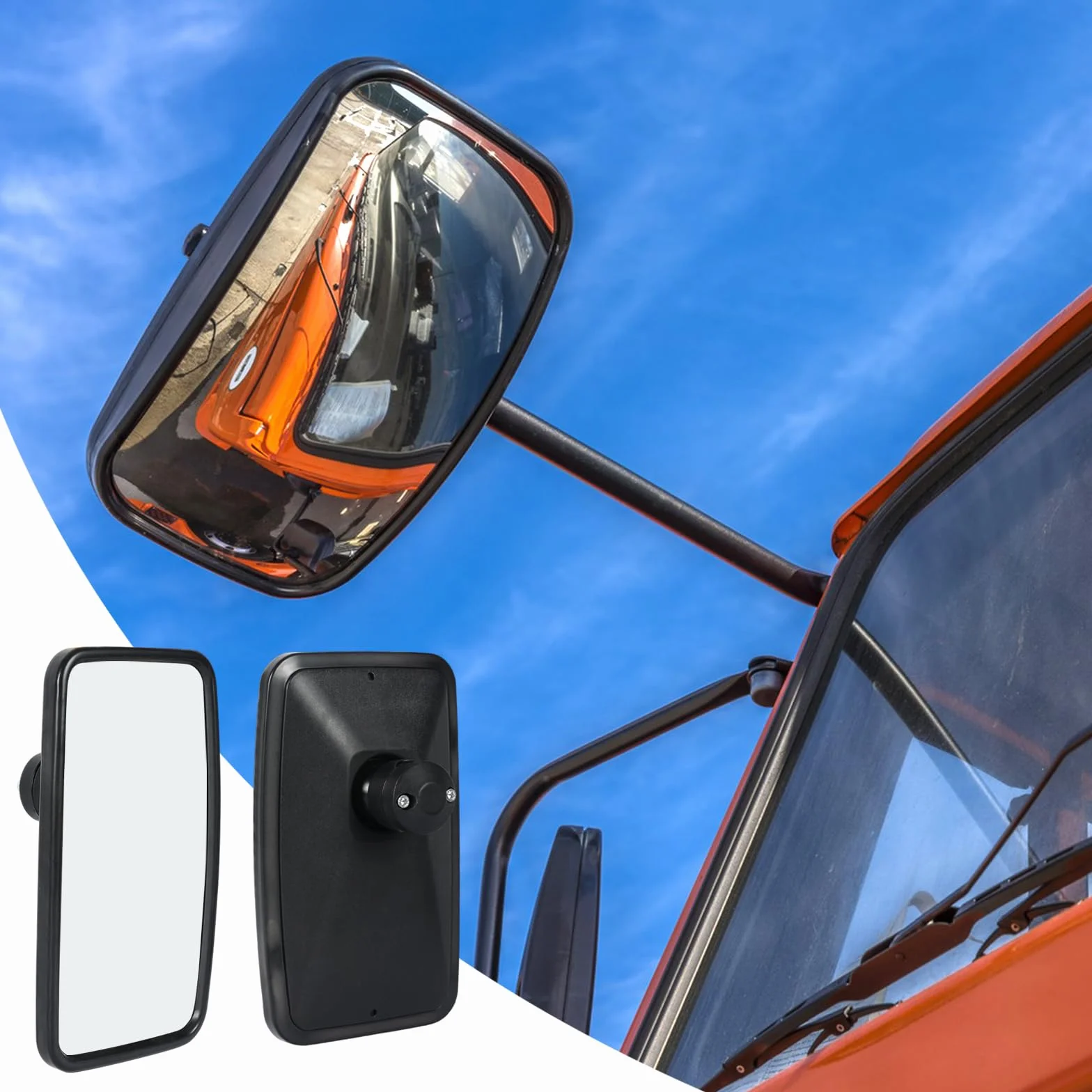 Espejos universales para tractor 28,5 x 17 cm PVC retrovisores con carcasa y soporte