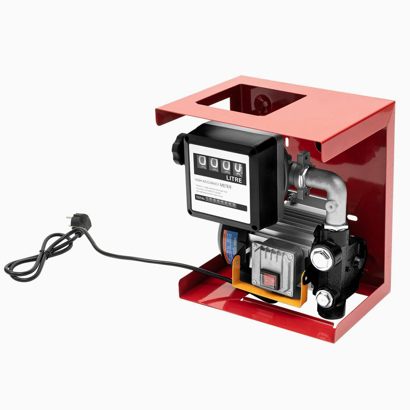 Bomba de combustible eléctrica de 230 V, bomba diésel, 60 l/min, bomba de combustible, auto-trituración, medidor de gasolina, 550 W, flujo alto, bomba de combustible automotriz con caudalímetro