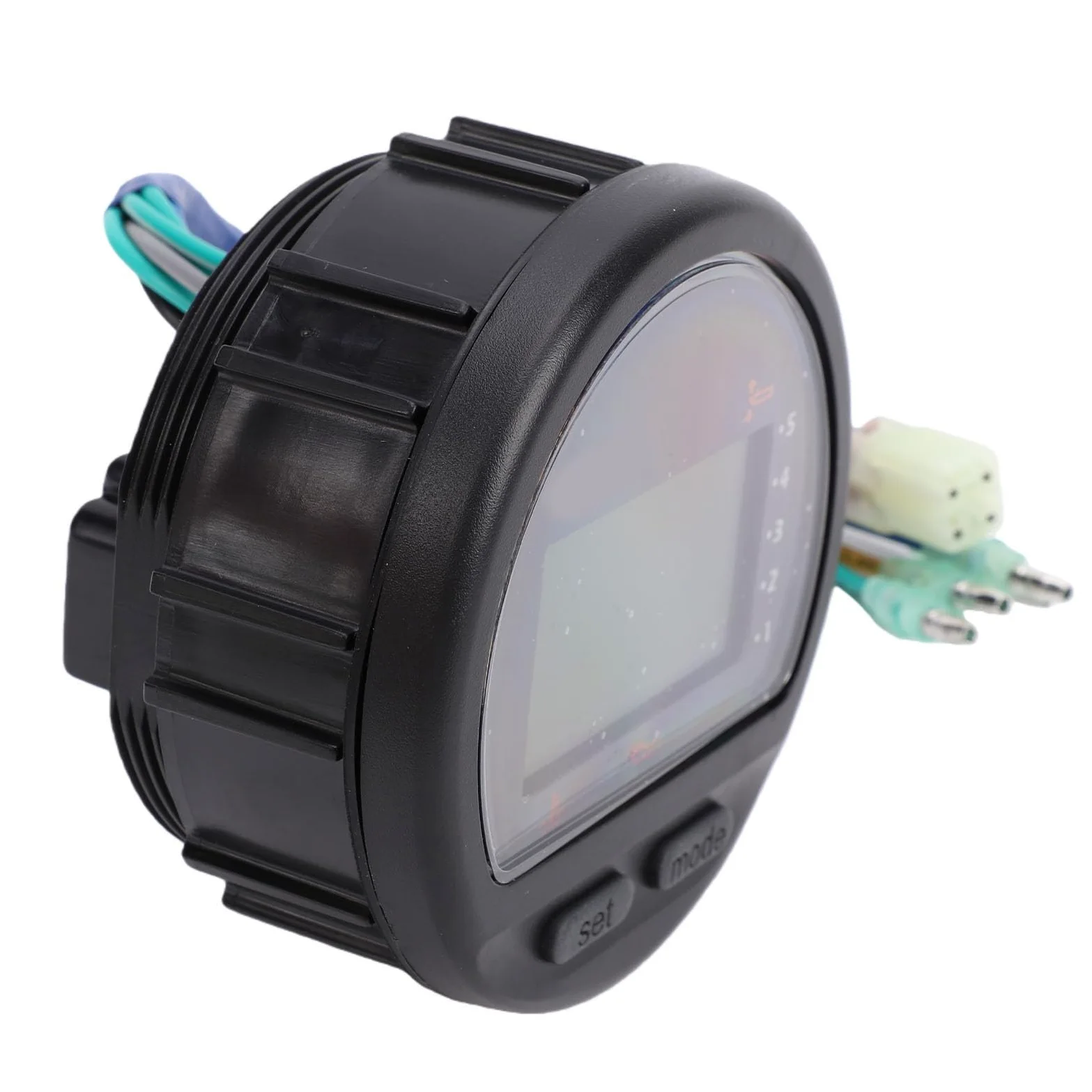 Akozon Tacómetro Digital Externo Multifunción, Pantalla LCD con Velocidad de RPM y Seguimiento de Horas, Incluye Soporte de Montaje y Arnés de Cableado