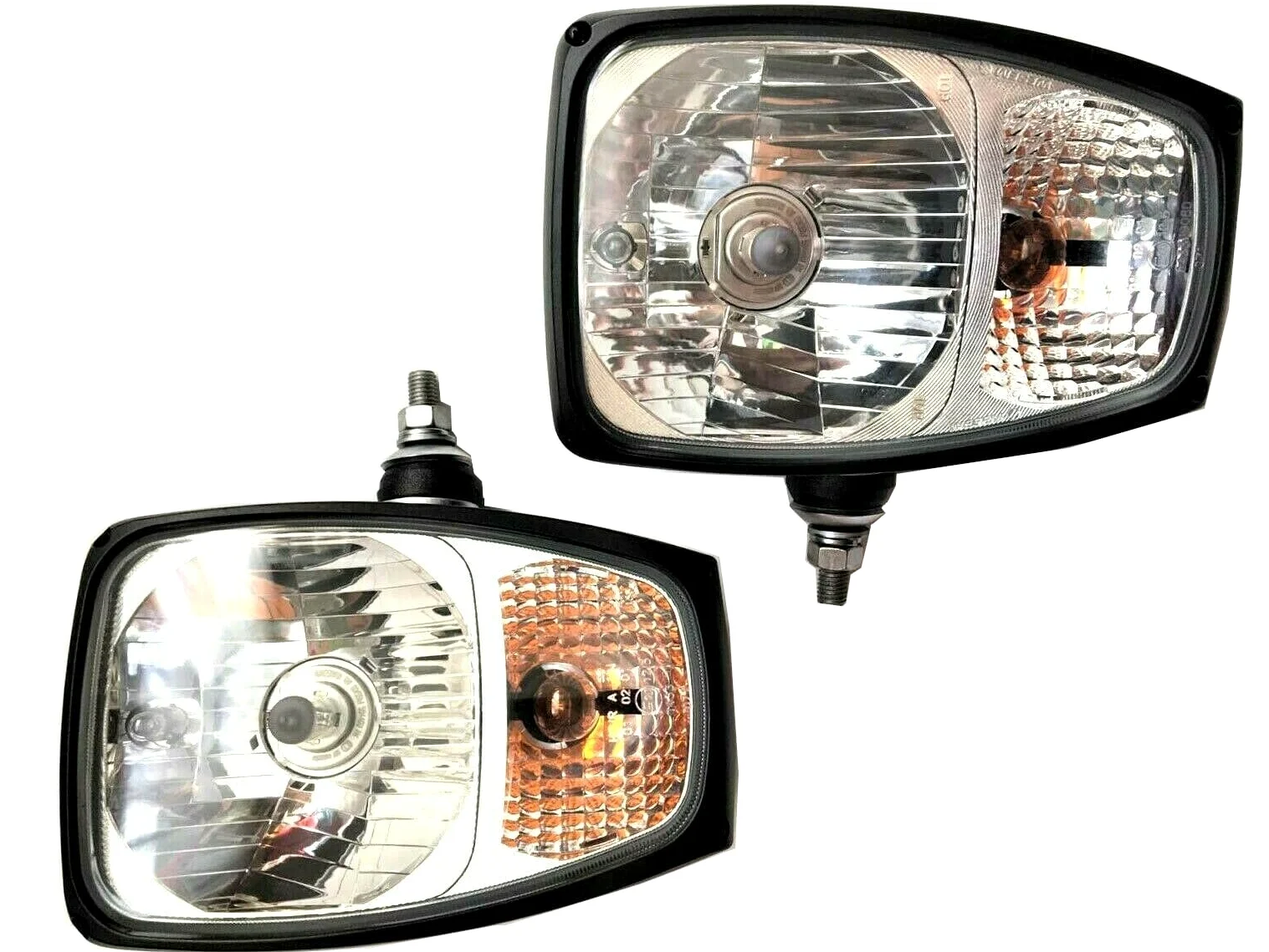 2 faros principales H4 alemán DT04-6P para tractor (fijación lateral, bombillas de 12 V)