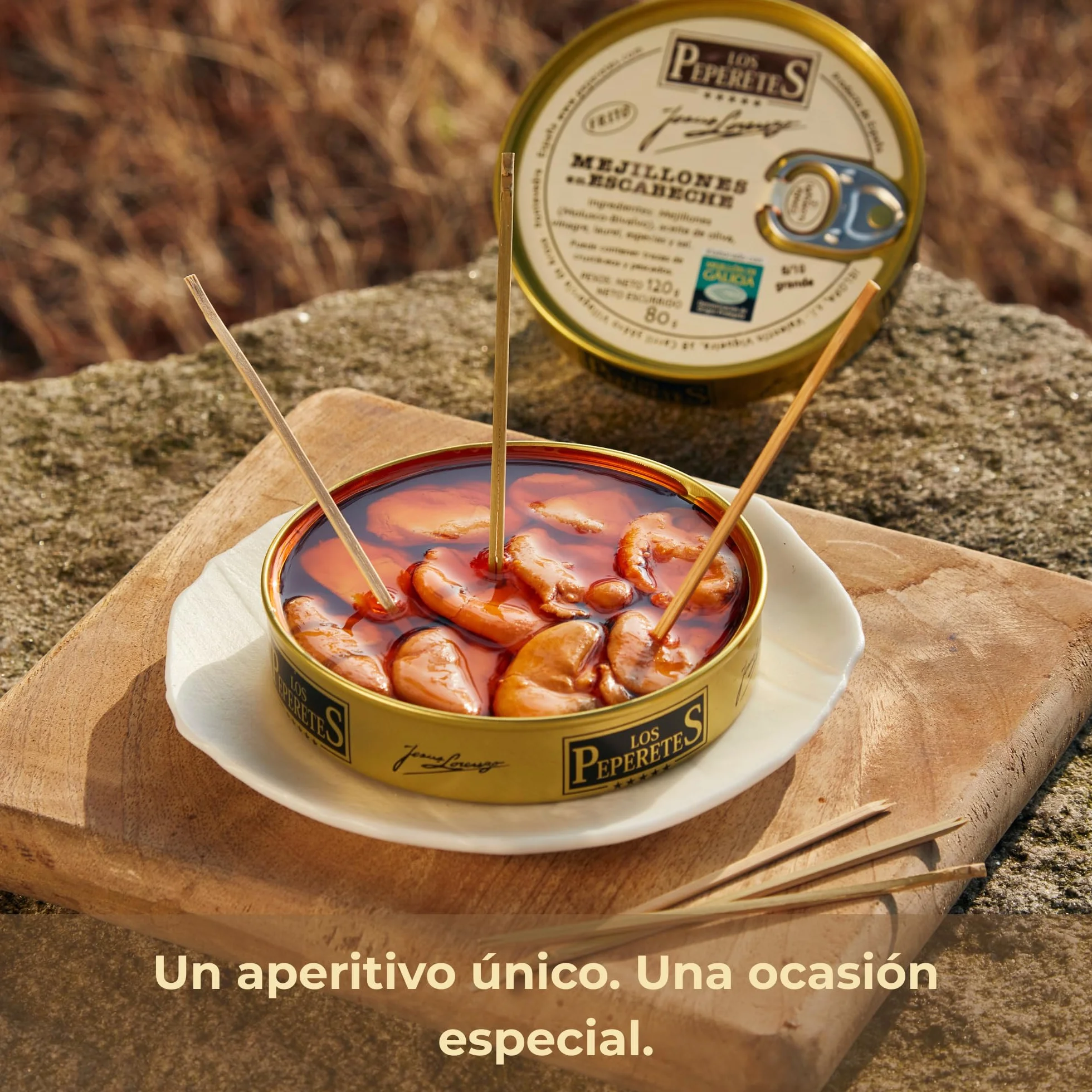 LOS PEPERETES Mejillones en Escabeche 12-14 Piezas 120 g Mejillón Gallego Premium Conserva Gourmet