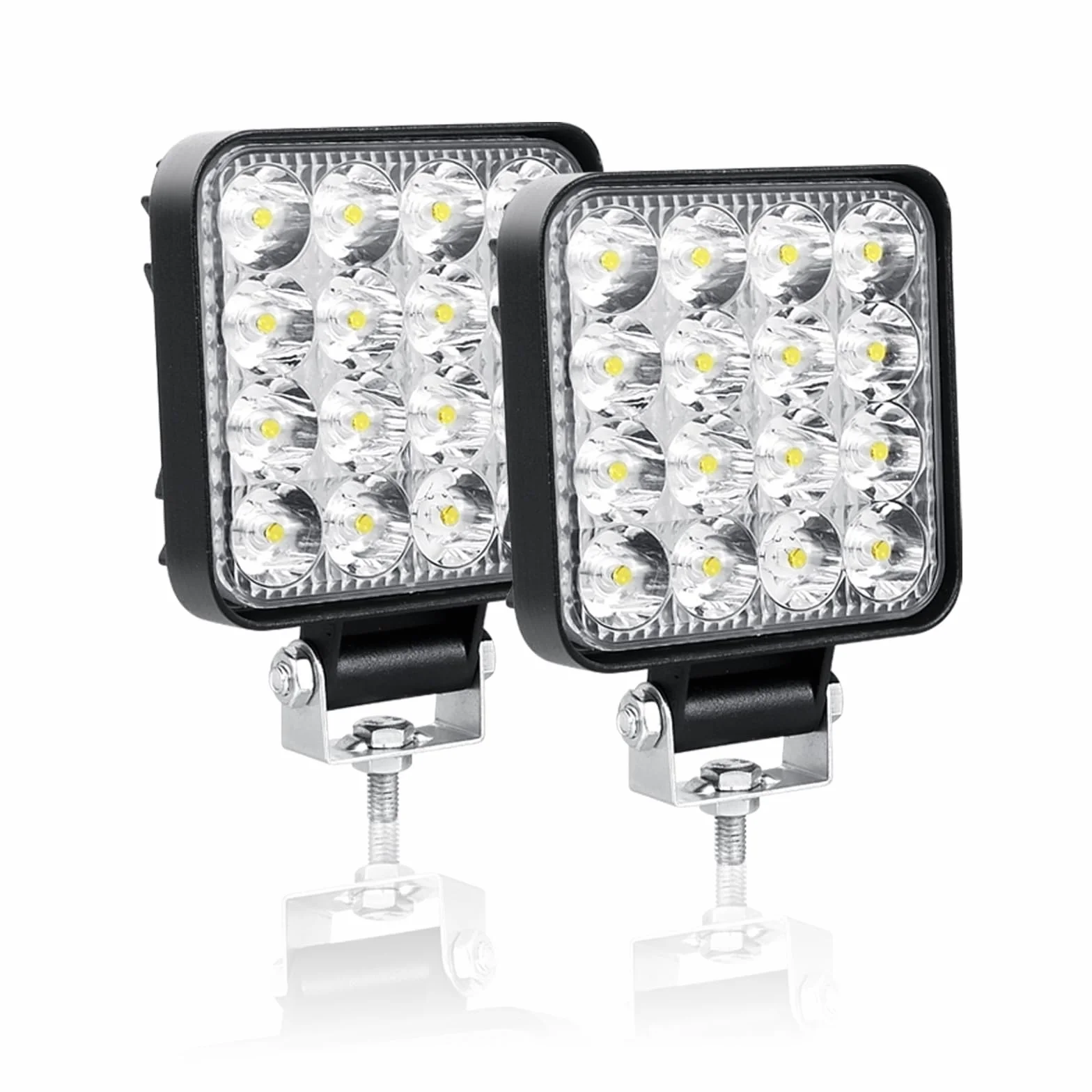 AUXTINGS 3.5 cala 9 cm 48W mini Faro de trabajo LED Spot 6000K IP67 Impermeable 12V 24V para off road camión coche ATV 4x4 tractor moto 2 piezas