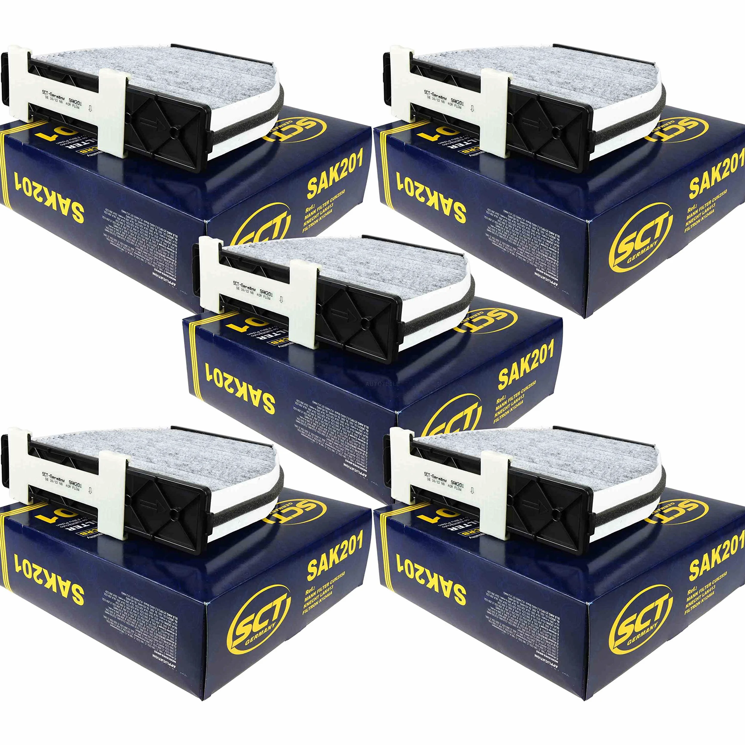 Set 85500069 SAK 201 5 filtros originales SCT para habitáculo, filtro de polen