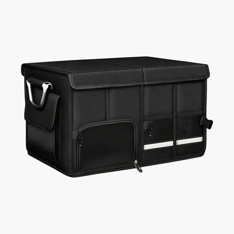 Organizador de Maletero de Coche para Jeep Cherokee/Grand Cherokee Caja de Almacenamiento Plegable de Nylon Bolsa de Carga para Auto con Compartimento para Zapatos y Redes,Black