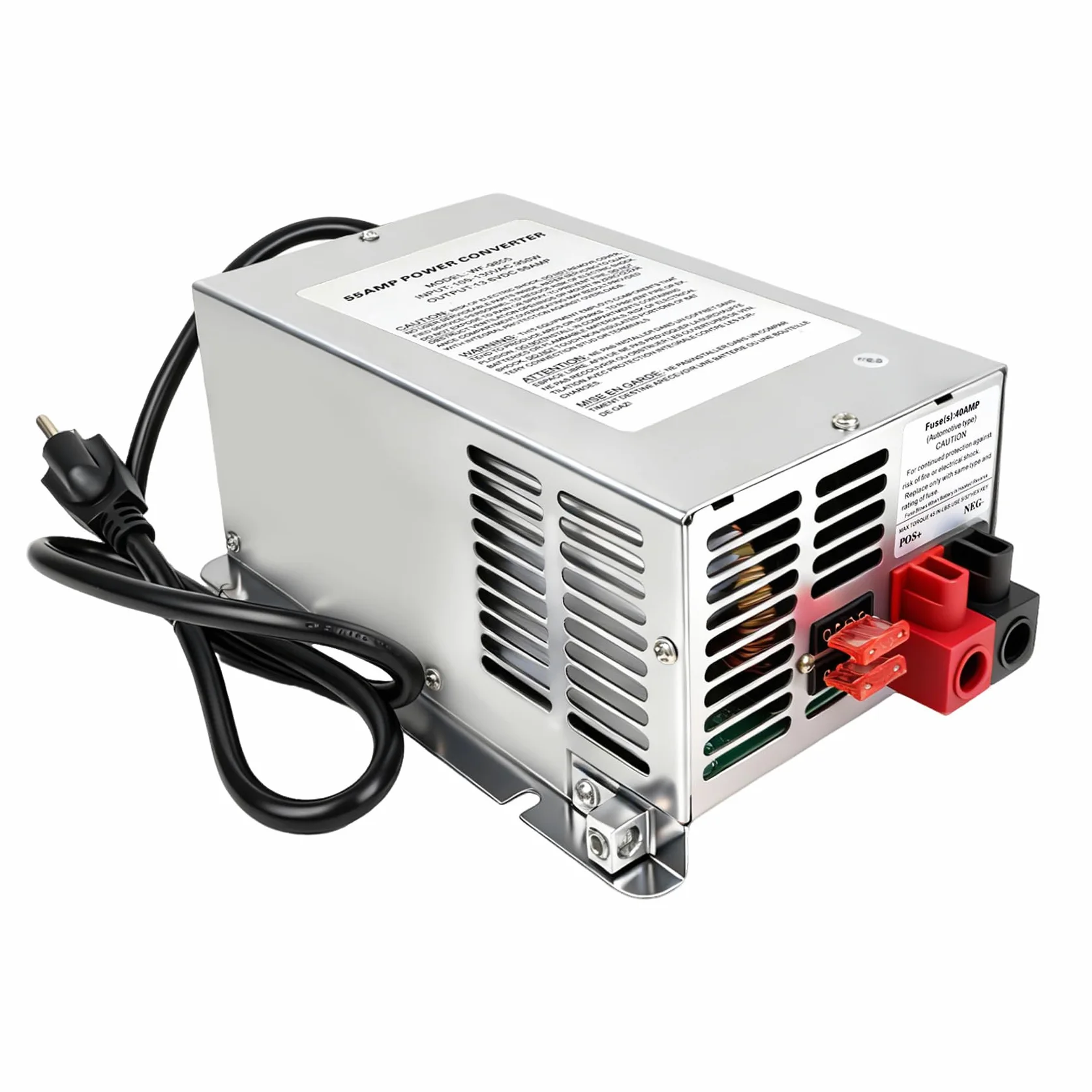 WF-9855 - Convertidor de alimentación RV de montaje en cubierta de 55 amperios, repuesto para RV, remolque, cámper, serie 9800
