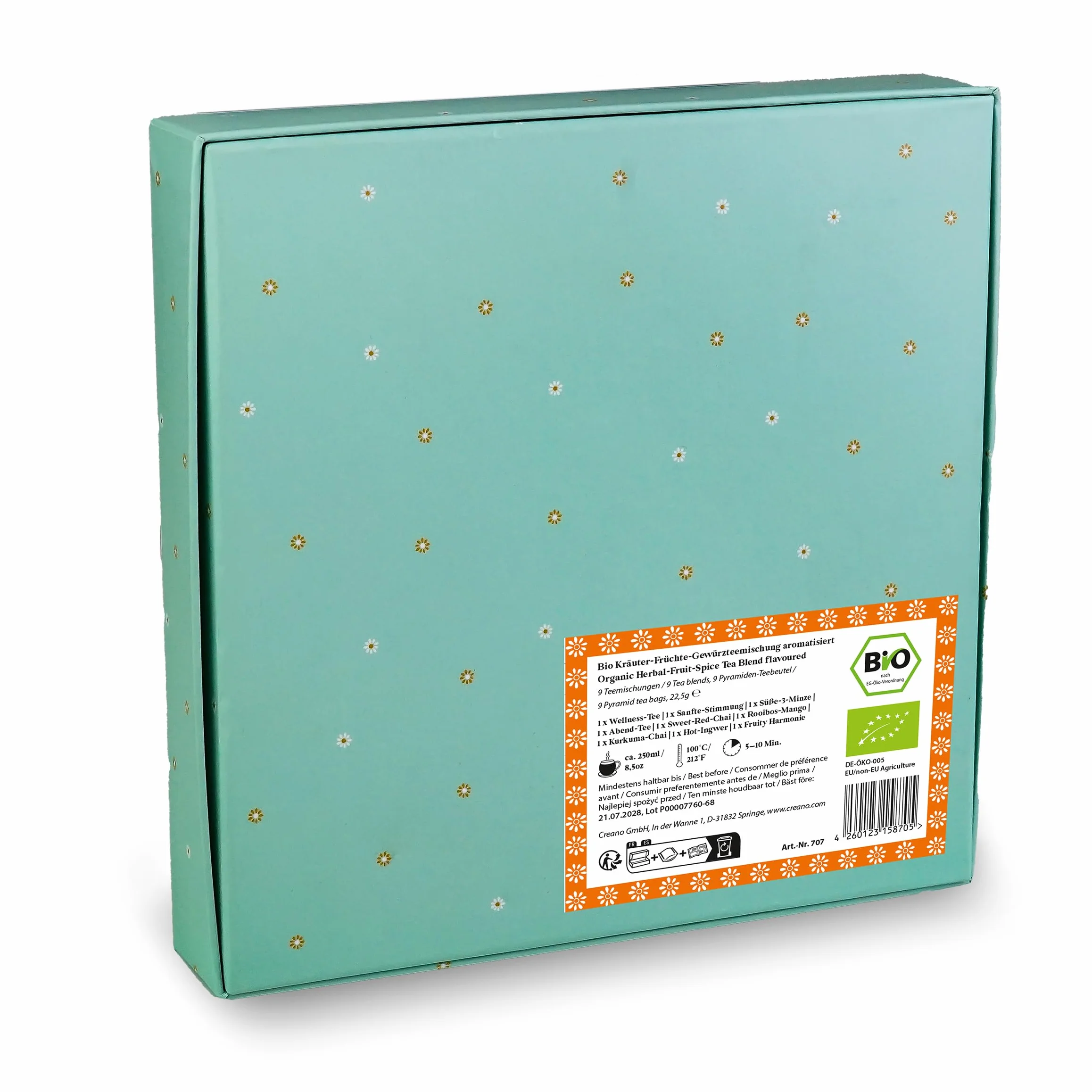 Creano Set de Regalo de Té Bio con 9 Figuras Adorables de Infusión para Amantes del Té