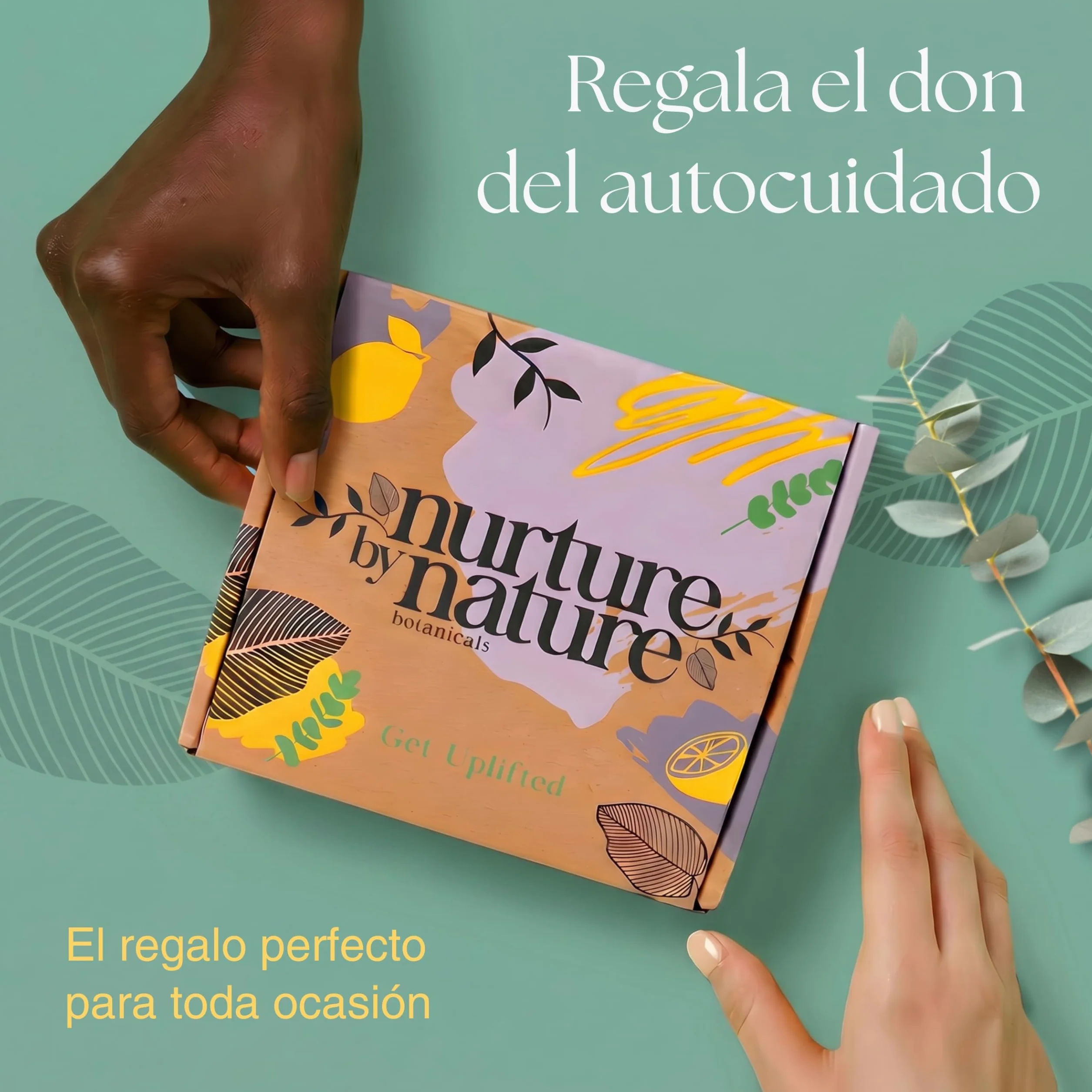 Nurture By Nature Set de Regalo para Mujer, Aceite Esencial, Sales de Baño, Jabón, Bombas de Baño, Vela