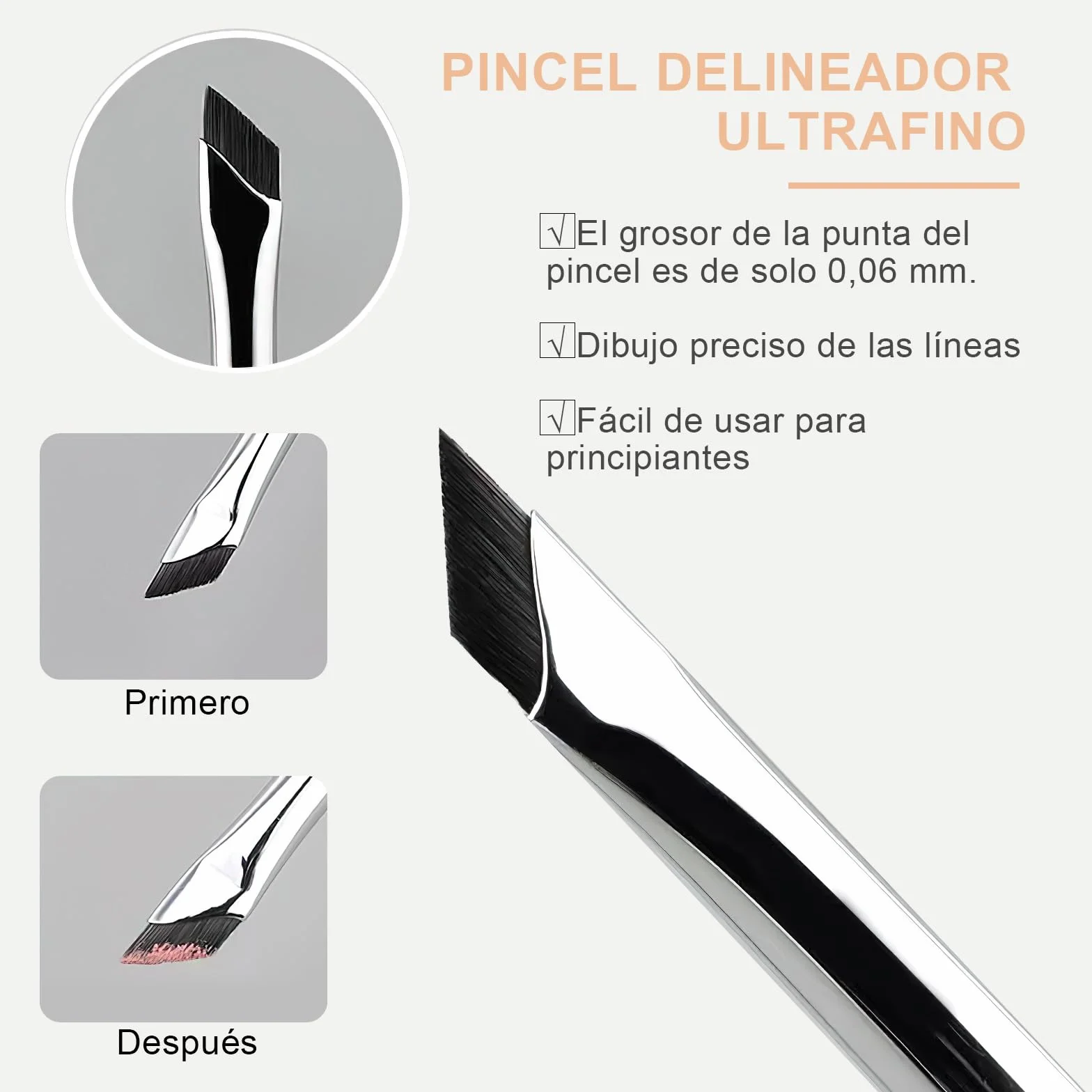 VEGCOO 8 Pinceles Delineador de Ojos, Maquillaje de Ojos Profesional