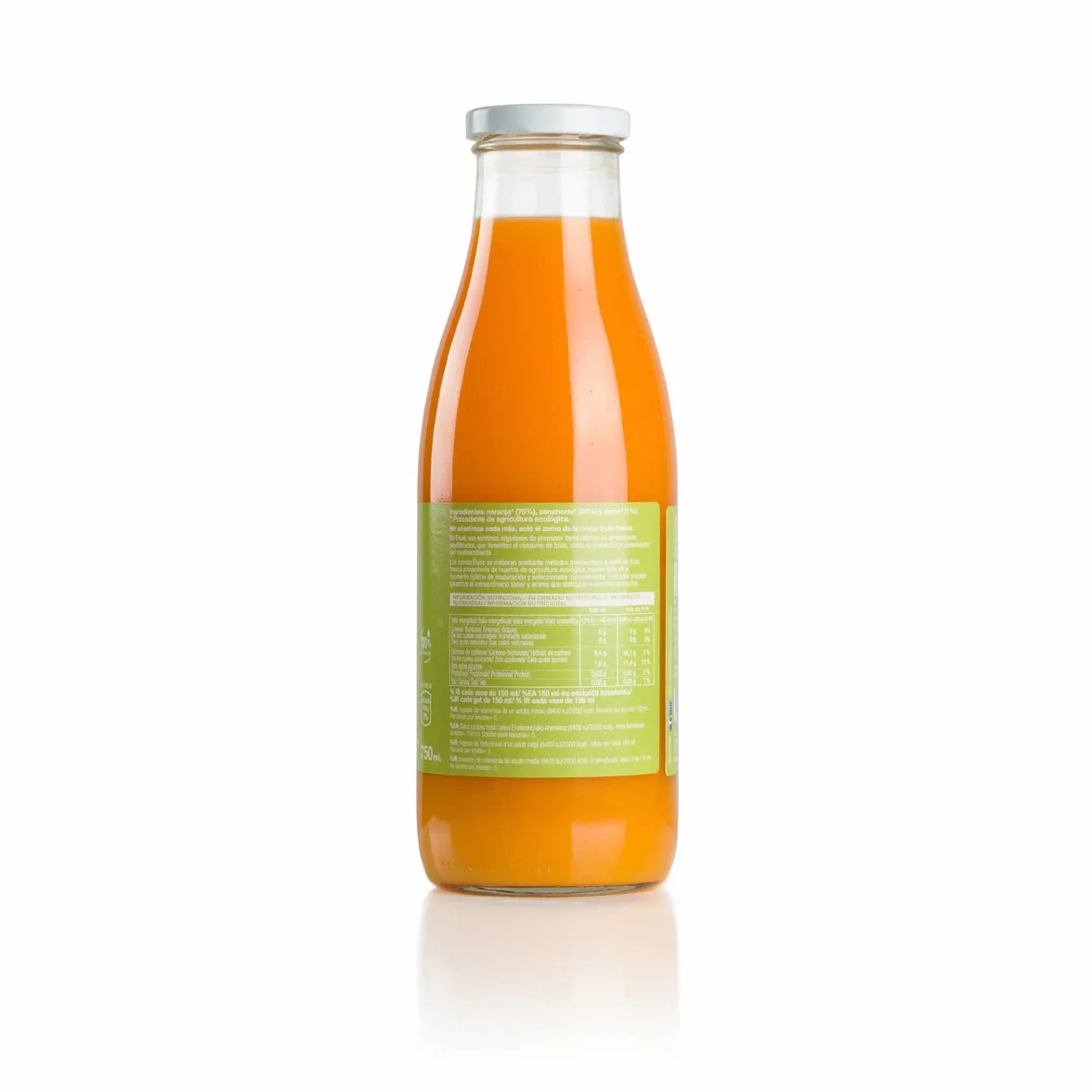 Ekolo Zumo de Naranja, Zanahoria y Limón Ecológico 100% Exprimido 6 x 750 ml