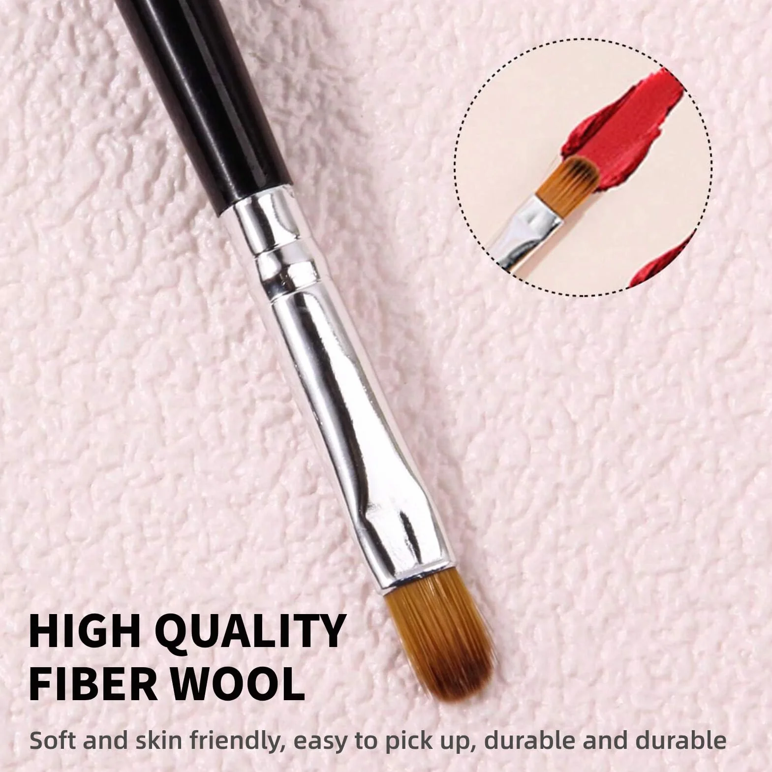 Pincel para Labios 2 Uds. Pinceles Corrector Retráctil Ergonómico Cepillo Labial Tubo Aluminio