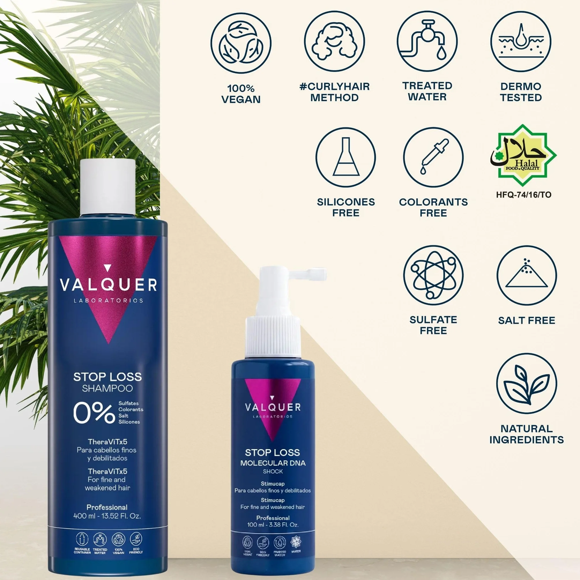 Valquer Pack Anticaída Intensivo Fórmula Zero, Champú 400 ml y Loción Shock 100 ml