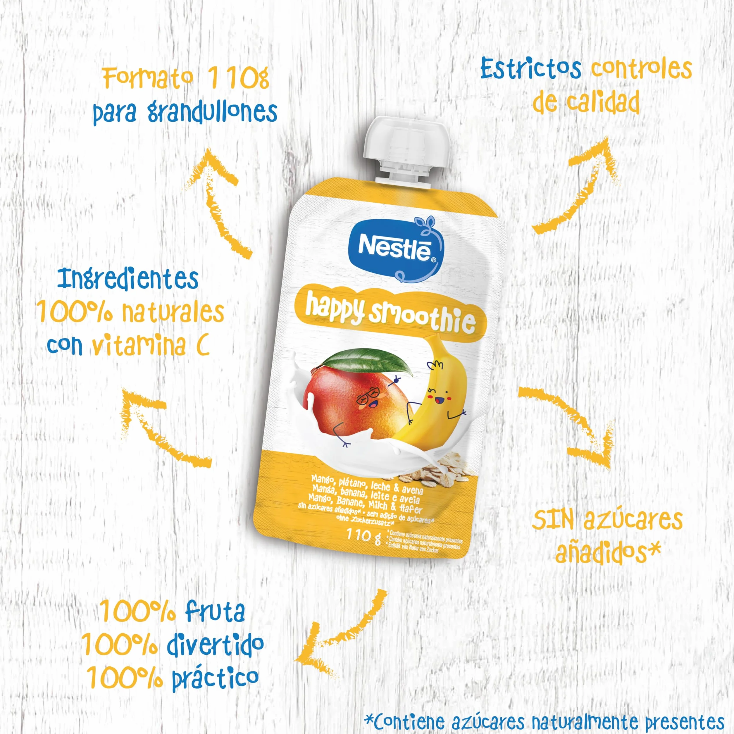 NESTLE Pure Happy Smoothie 12 meses, 8 bolsitas 110g