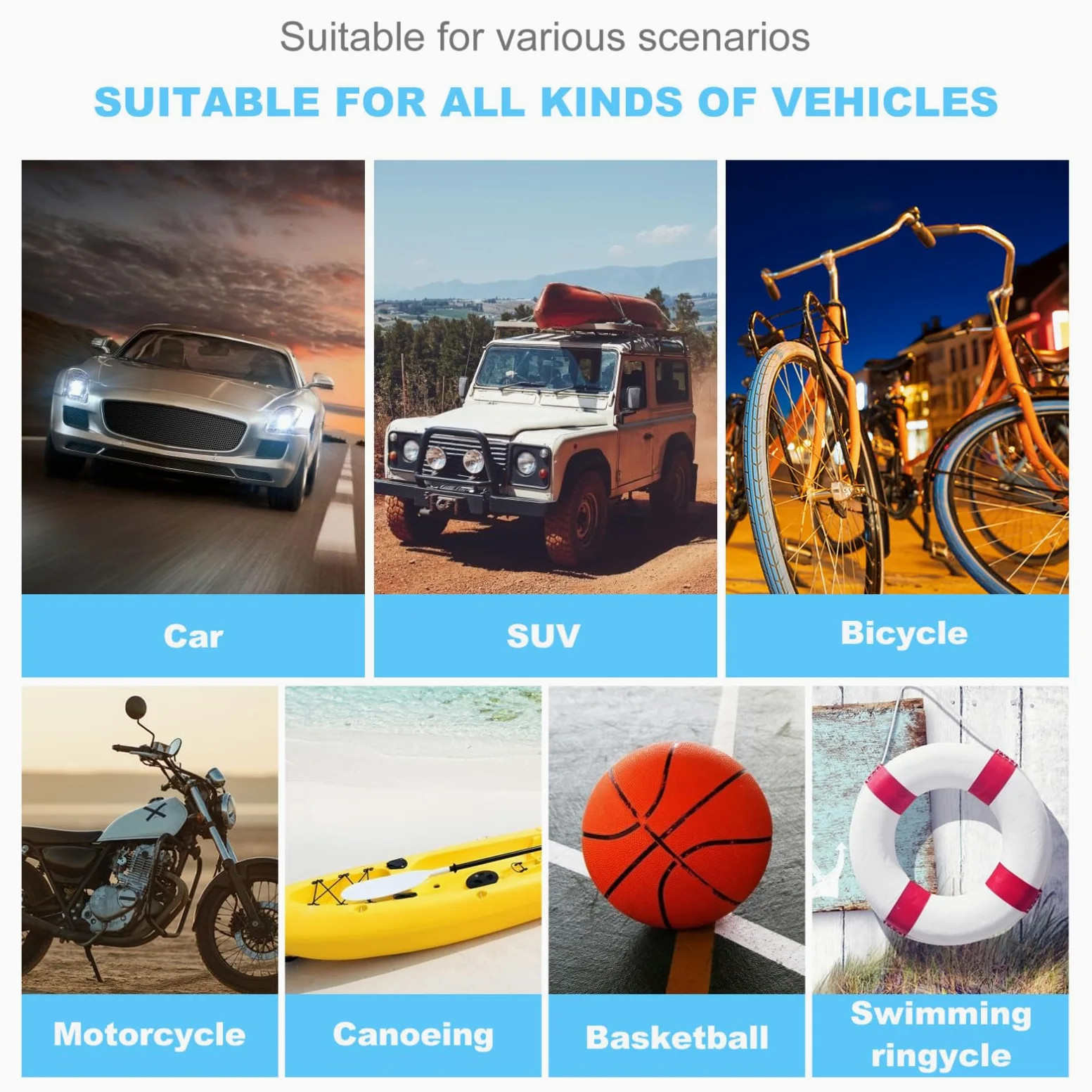 ORFOFE Inflador Integrado de Eléctrico para Portátil Neumáticos Coche Estable con Pantalla Digital, Manómetro y Diseño Abs con Cobre, Adecuado para Mantener Presión en Ruedas