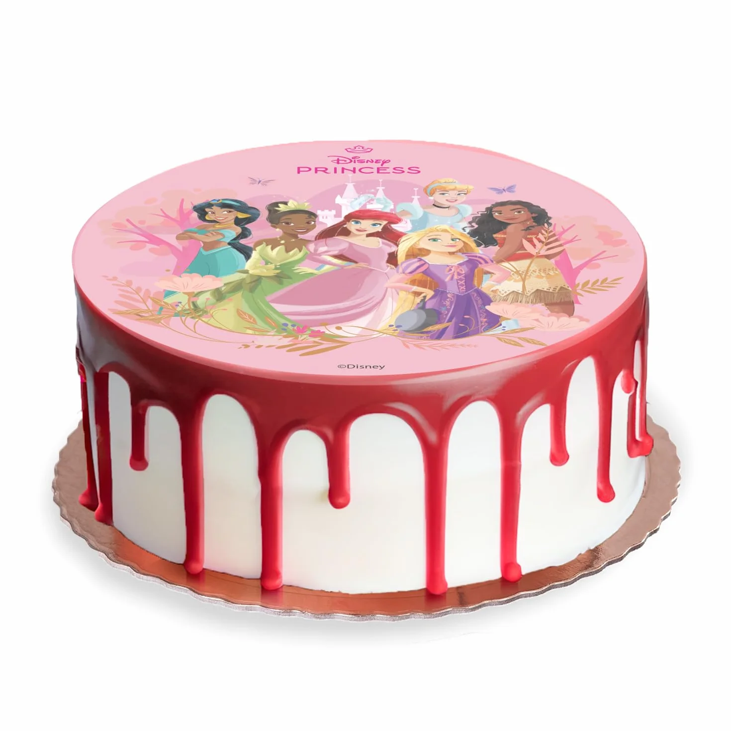 Oblea Comestible de Princesas Disney 20 CM Decoración para Tarta