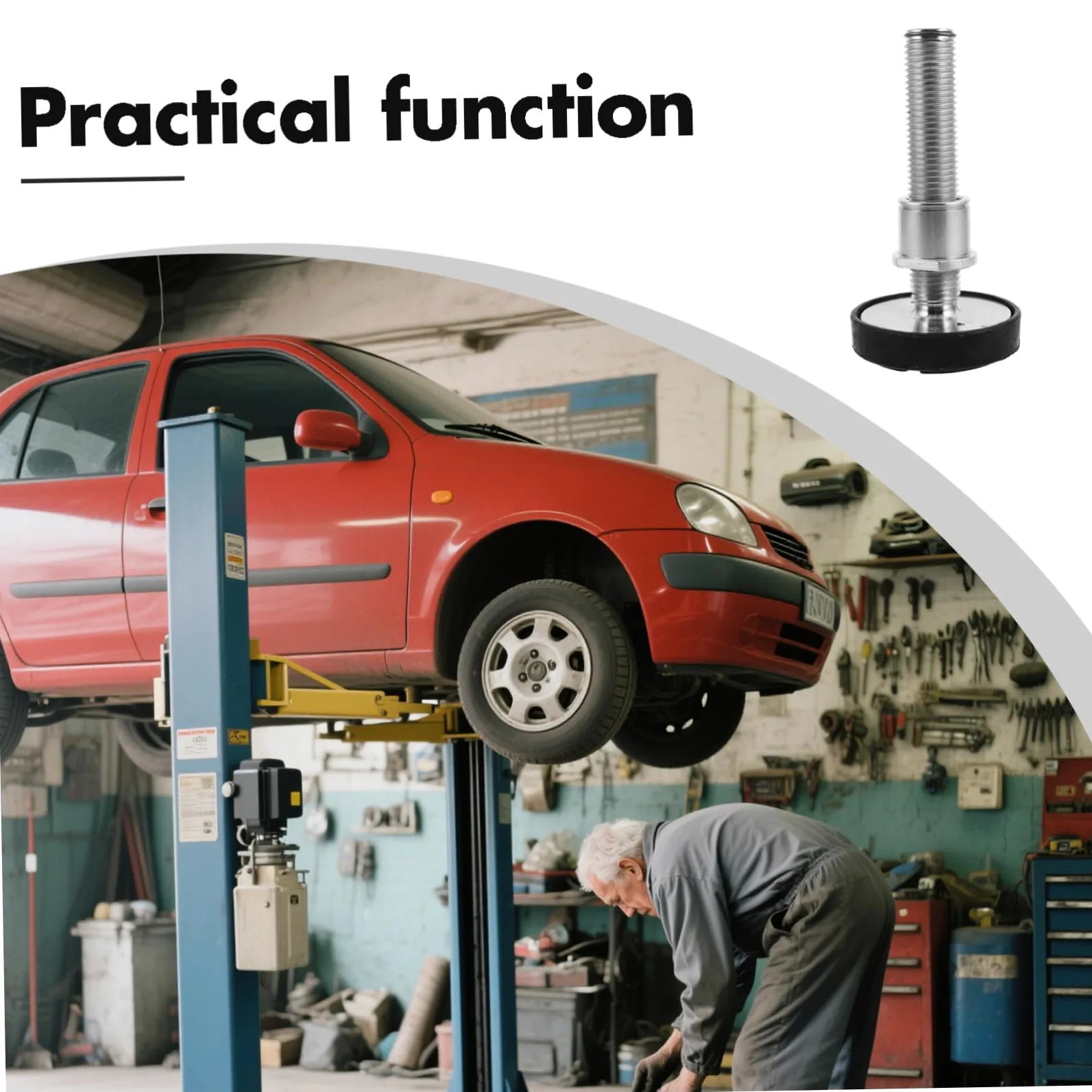 Accesorios para Elevador Bandeja Protectora Extendida de Goma para Elevadores de Automóviles Superficie Antideslizante de Metal y Goma Resistente para Uso Industrial y Comercial