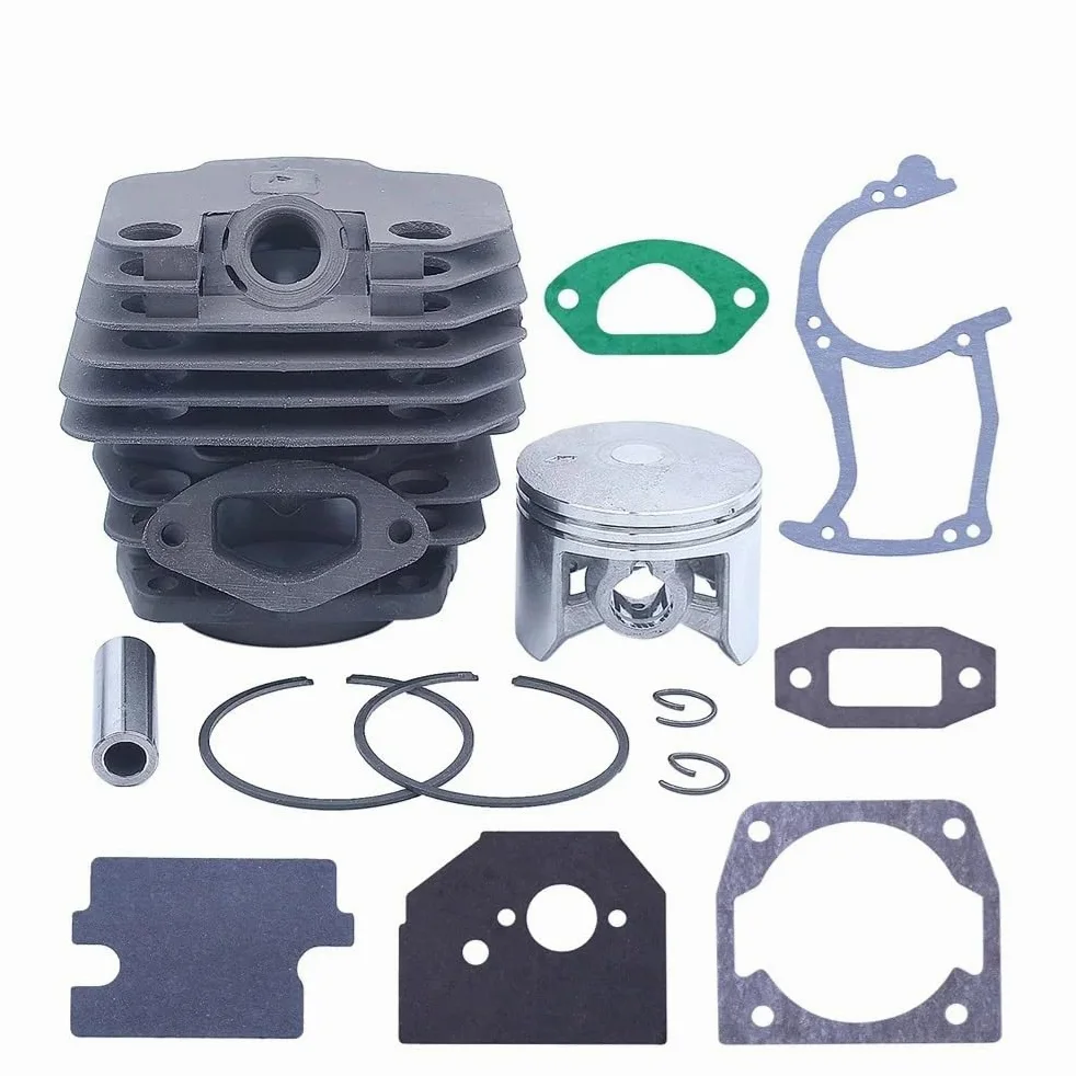 Kit de pistón de Cilindro de 45 mm, Juego de Juntas de carburador, Apto for motosierras de Gasolina de 45 CC, 52 CC y 58 CC.