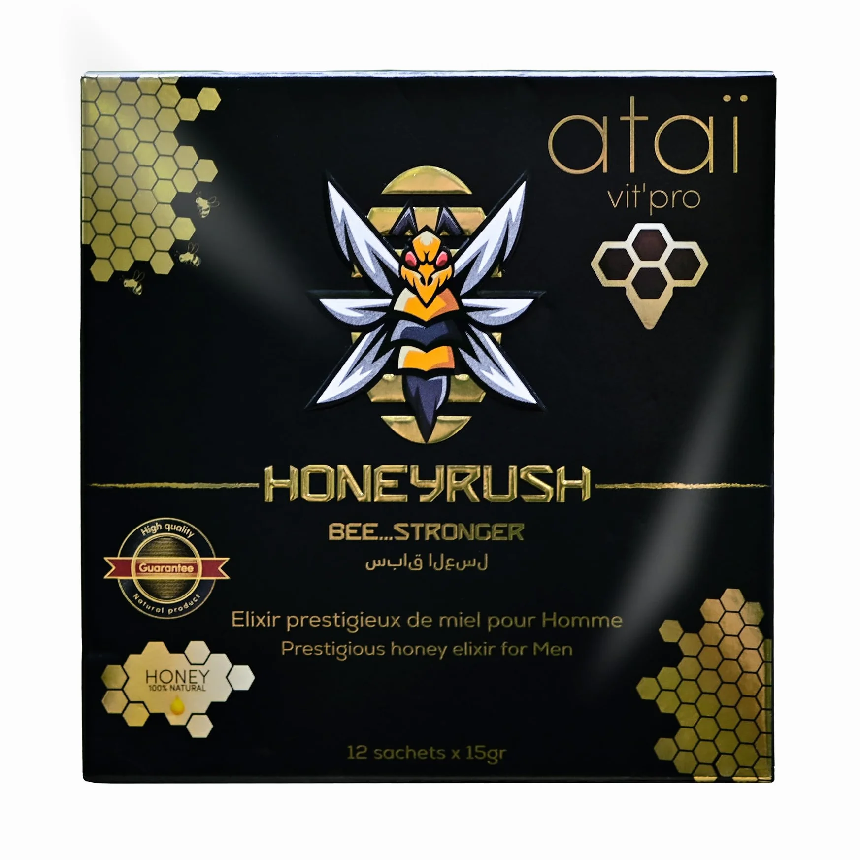 HONEY BEERUSH Miel Afrodisíaco Potenciador Energético Libido Intensa Hombre 12 sobres 15g